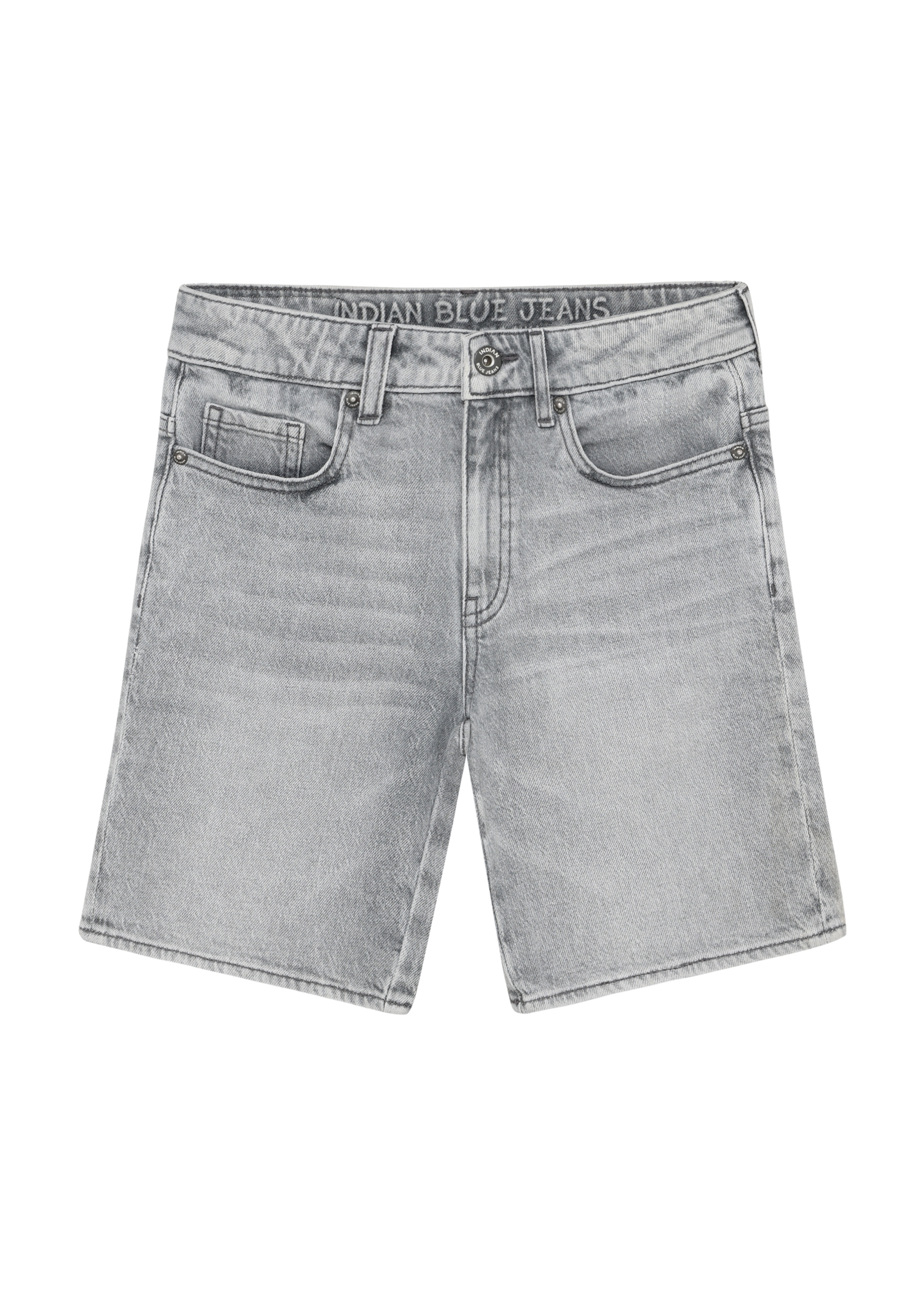 Indian blue jeans Korte spijkerbroek wide fit 960619 - lichtgrijs denim