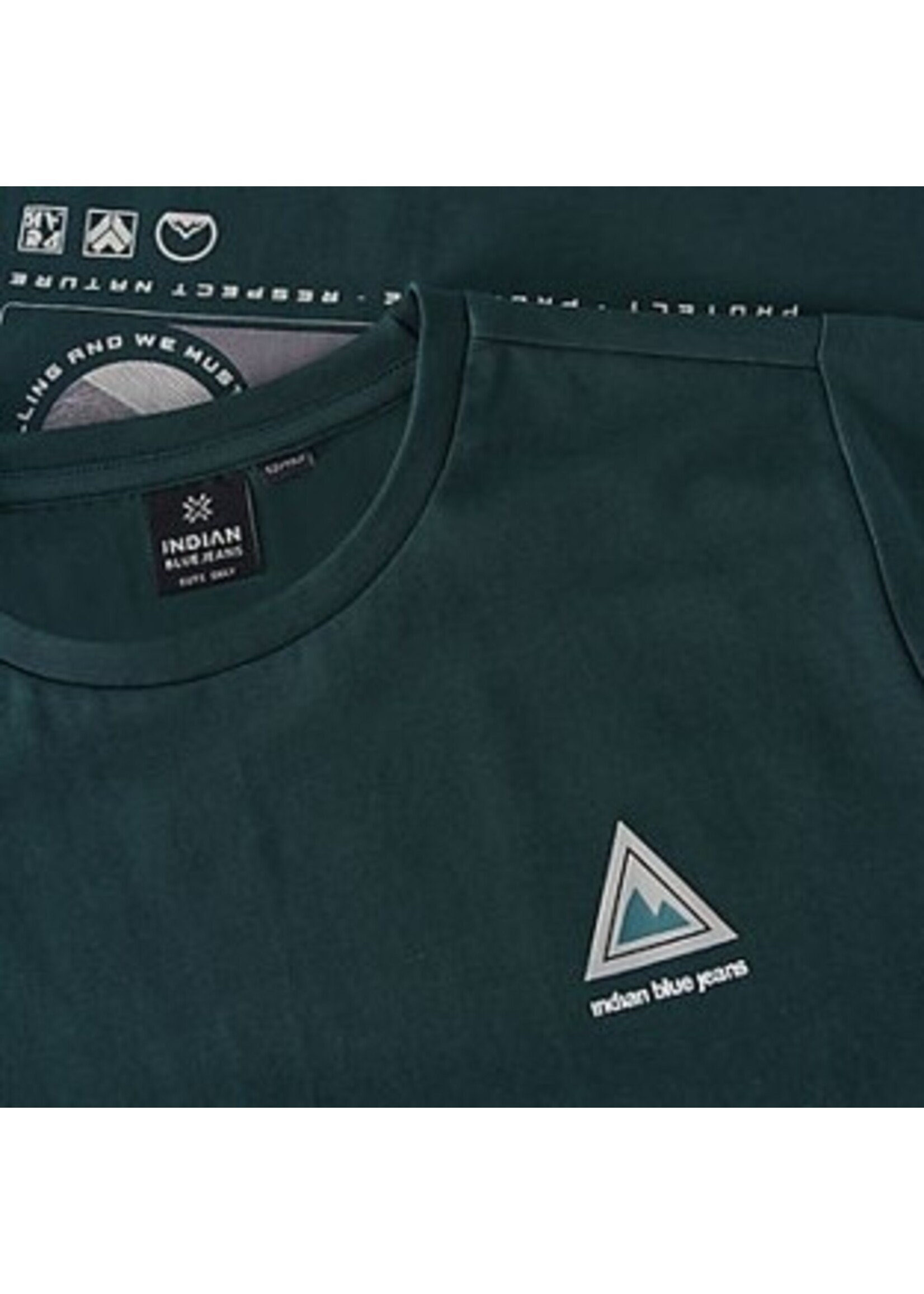 Indian blue jeans T-shirt 960542  voor-en rugprint - donkerblauw