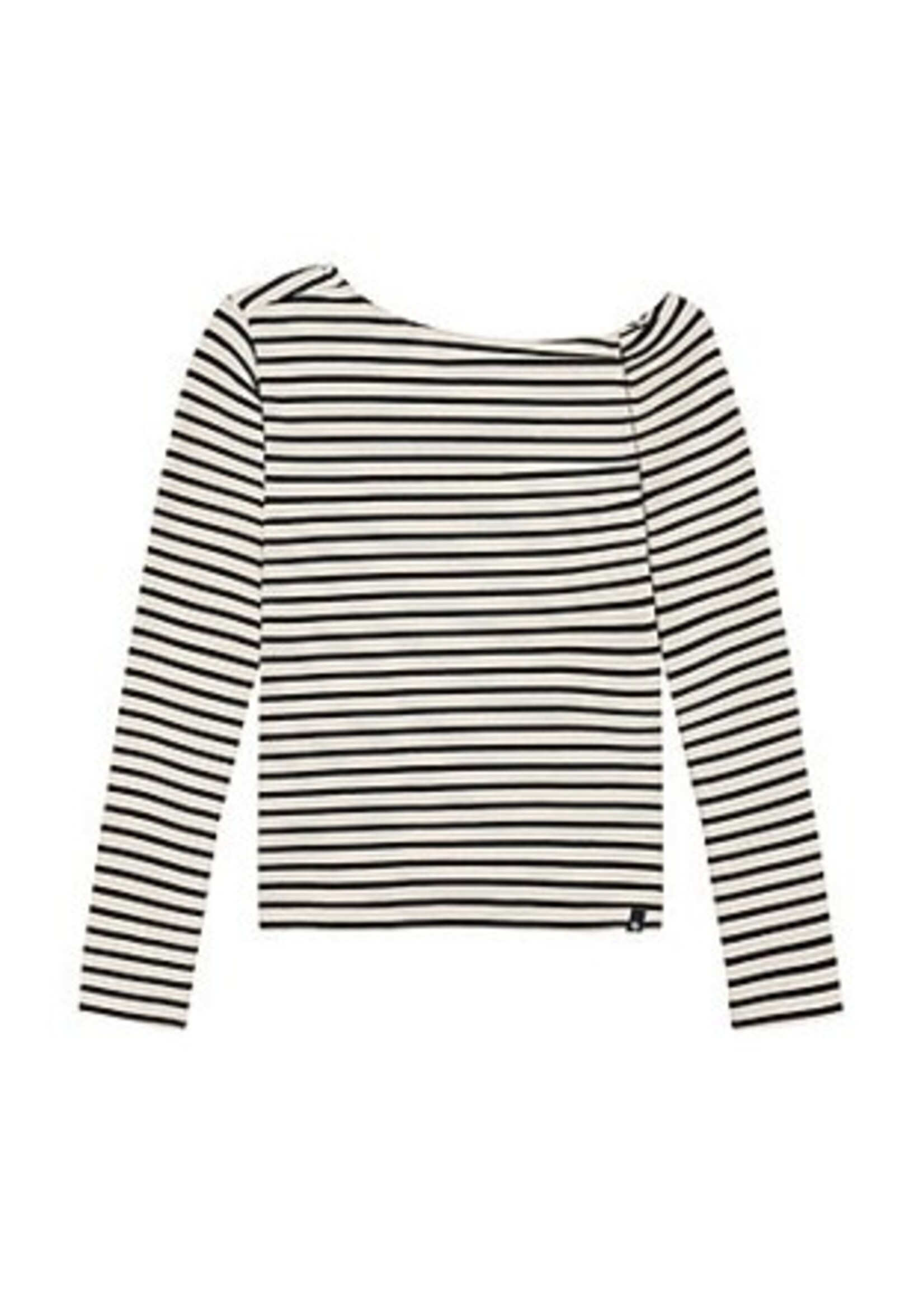 Indian blue jeans T-shirt 970615 Offshoulder striped - zand