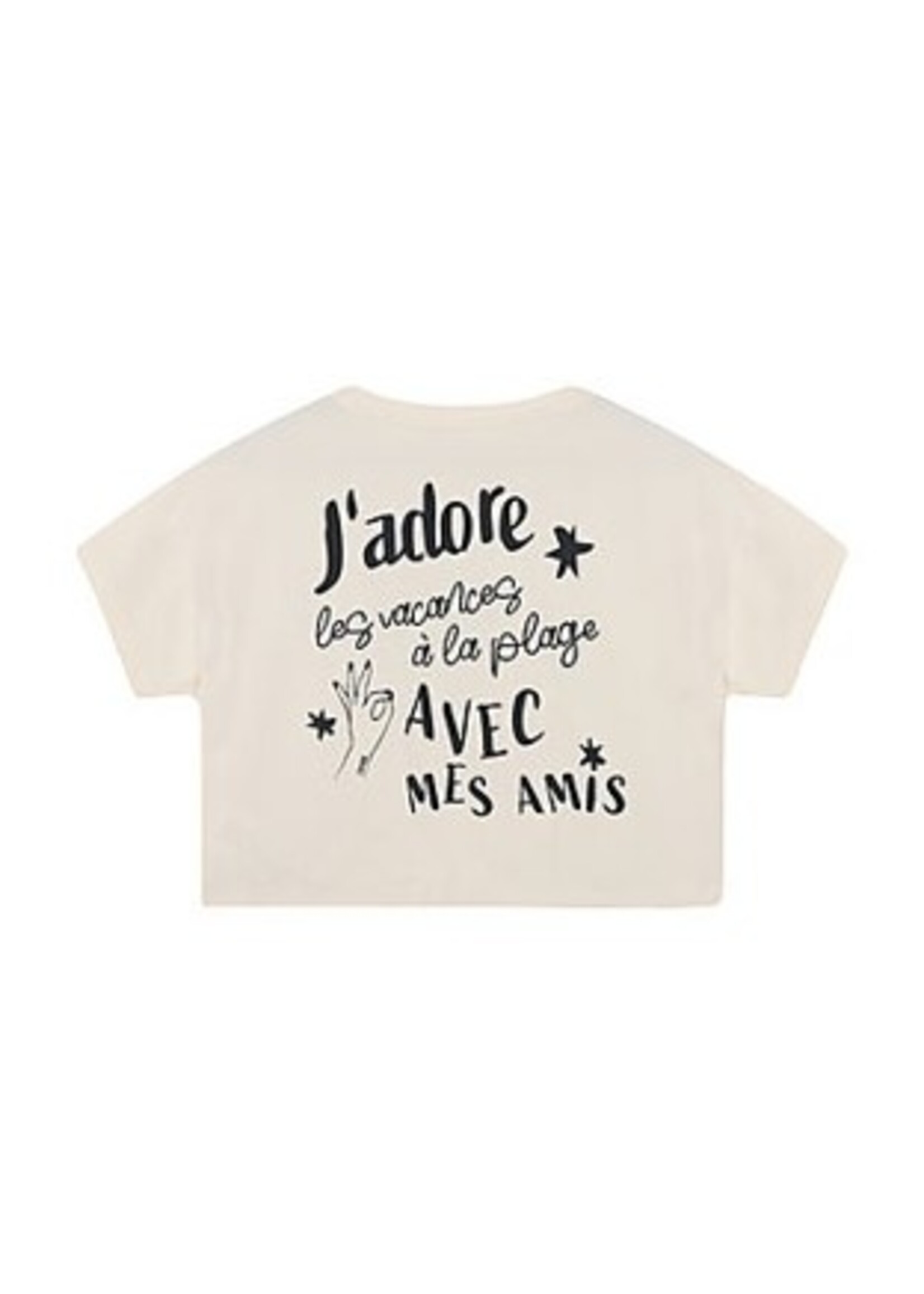 Indian blue jeans T-shirt 970622 Wide cropped - zand