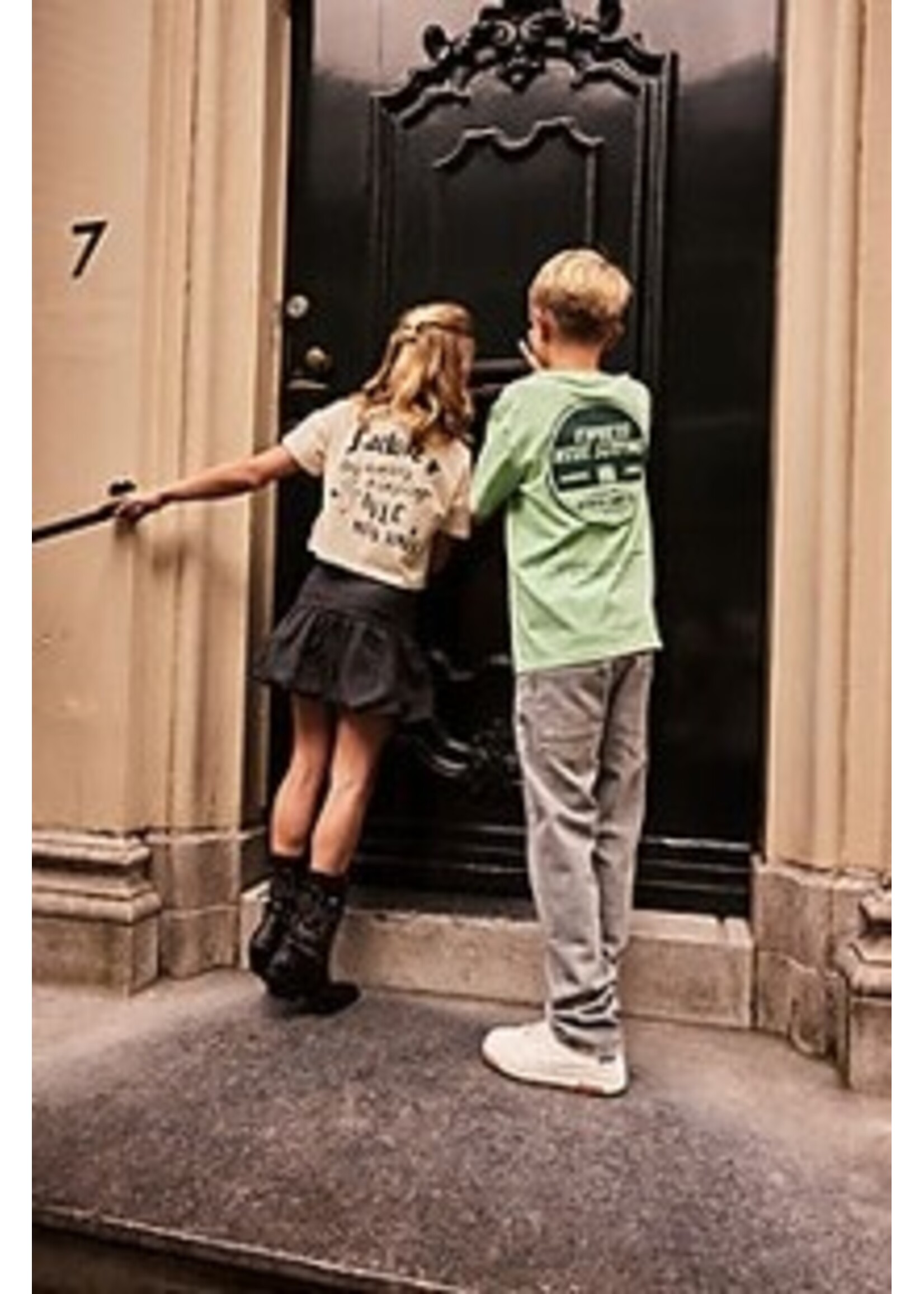 Indian blue jeans T-shirt 970622 Wide cropped - zand