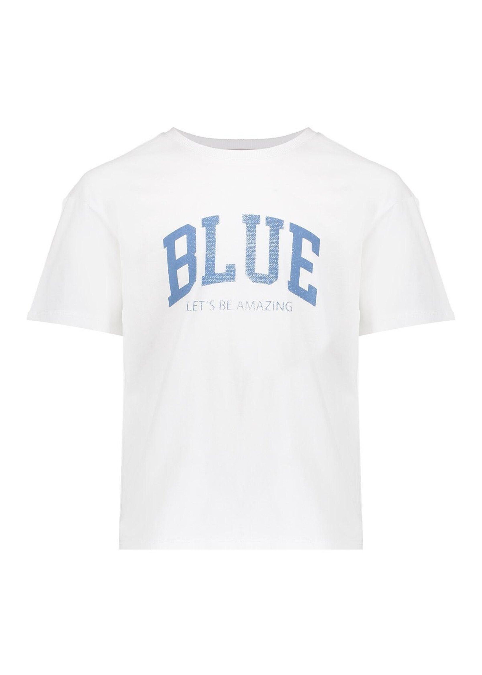 Geisha T-shirt Blue 62139 - roomwit/blauw