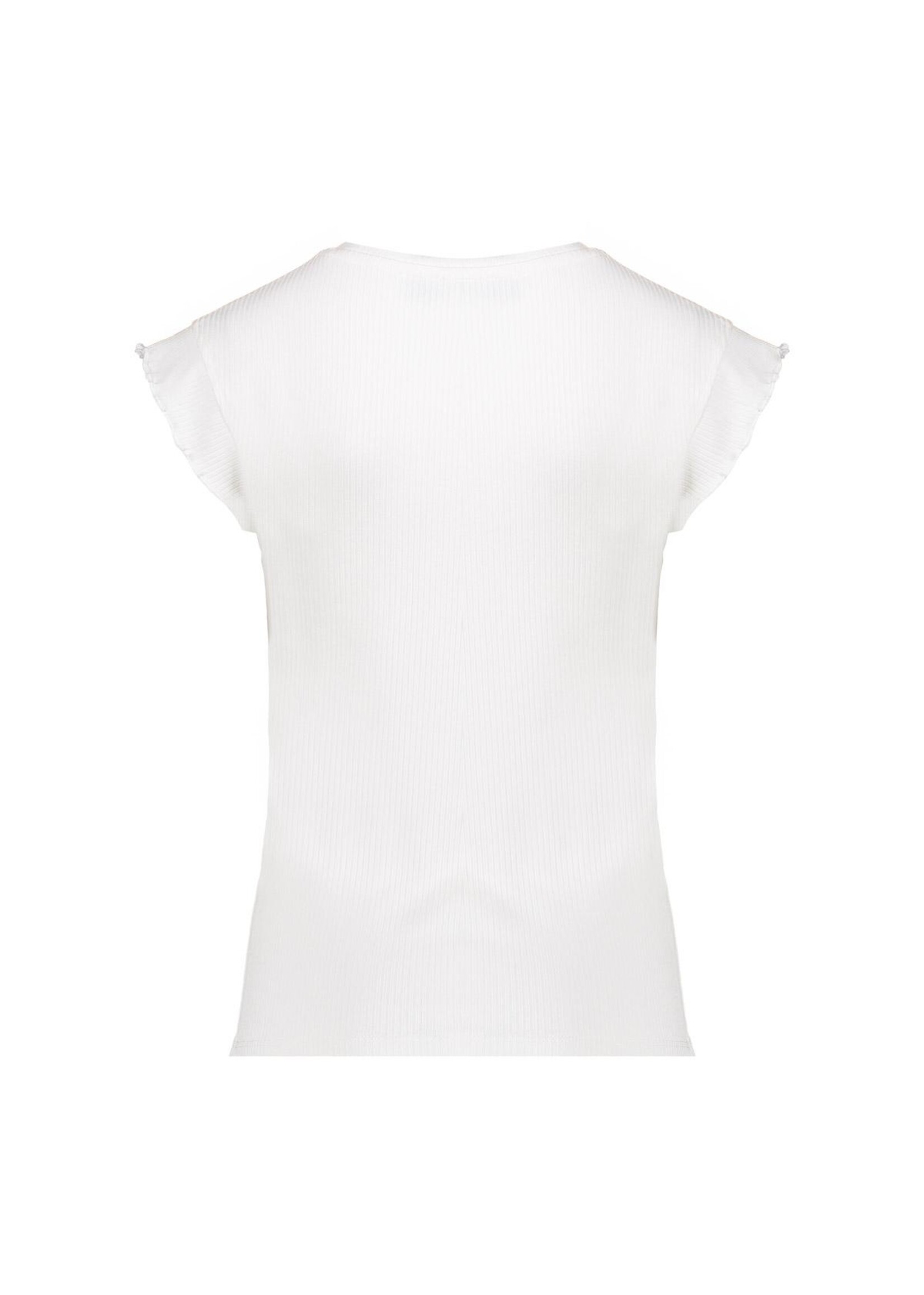 Geisha T-shirt rib ruffle sleeves 62144 - roomwit
