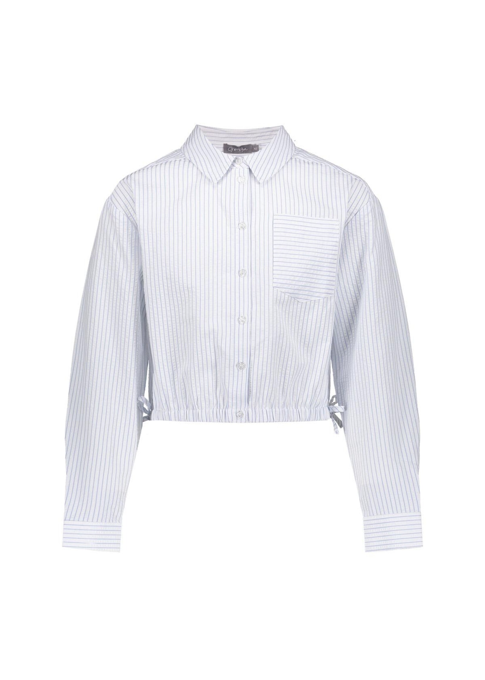 Geisha Blouse  stripe 63050 - roomwit/blauw