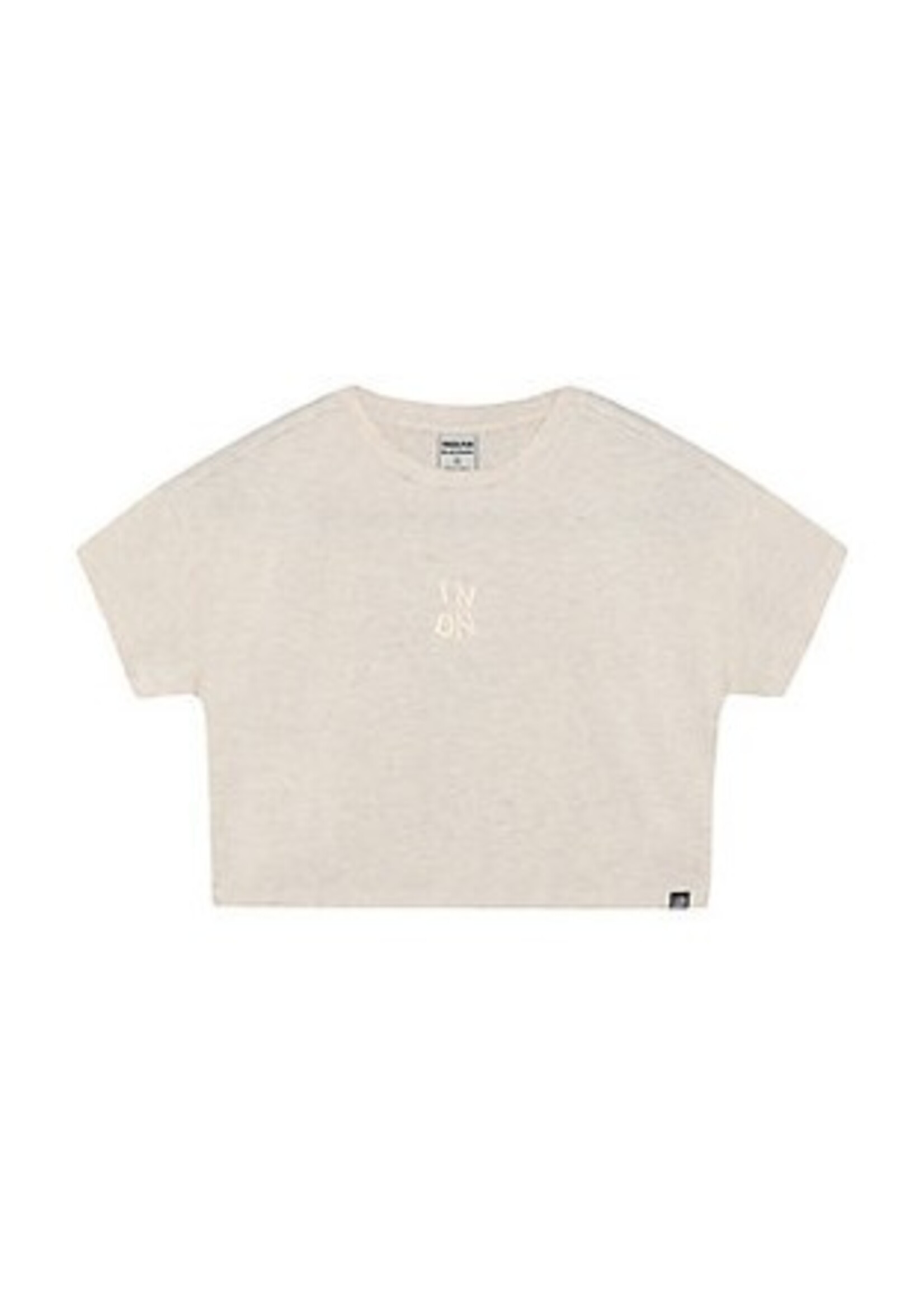 Indian blue jeans T-shirt 970712  Cropped - zand melange