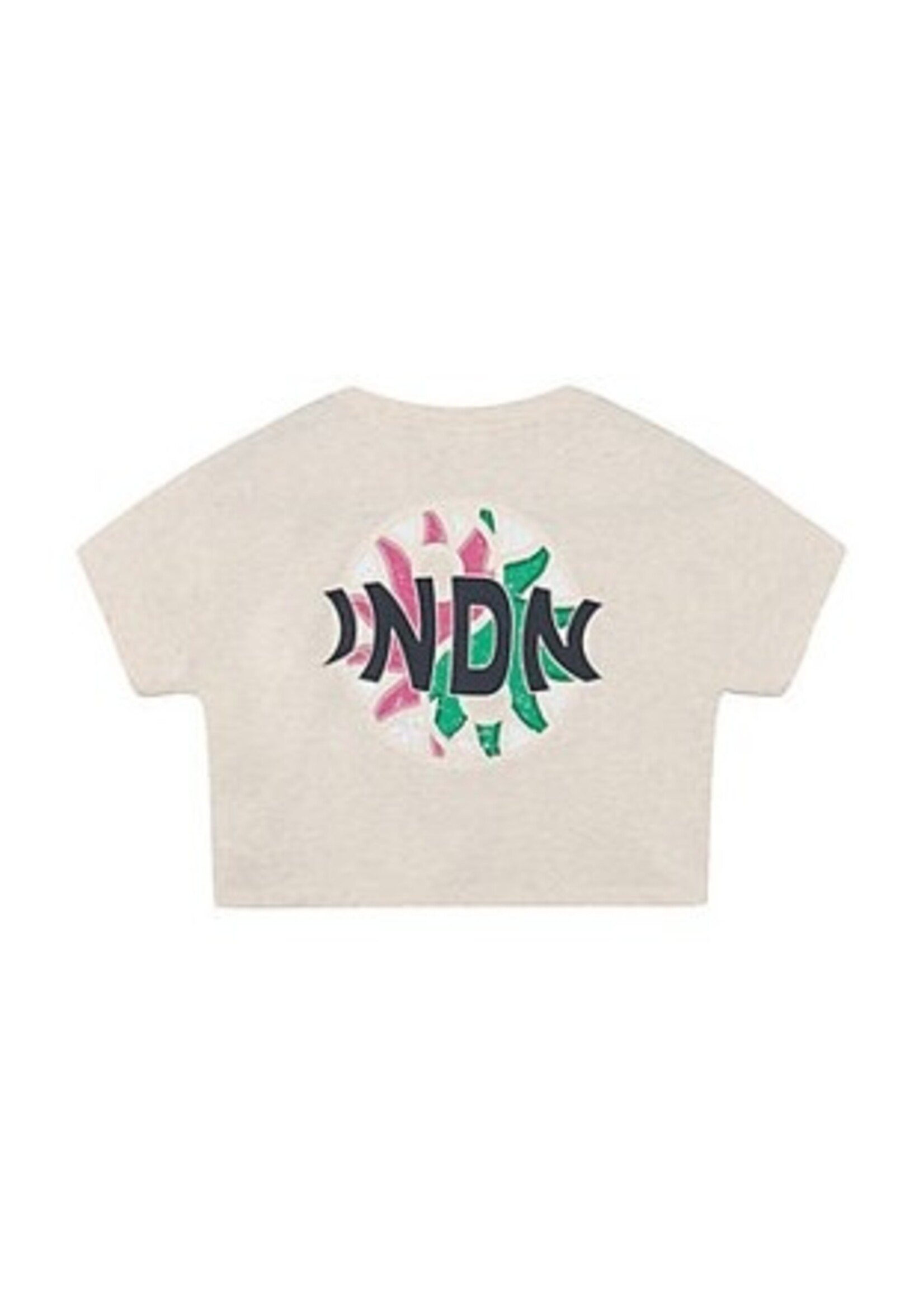 Indian blue jeans T-shirt 970712  Cropped - zand melange