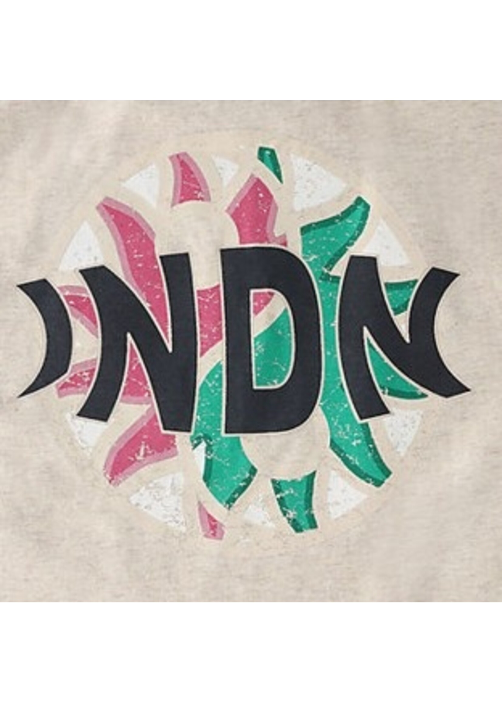 Indian blue jeans T-shirt 970712  Cropped - zand melange