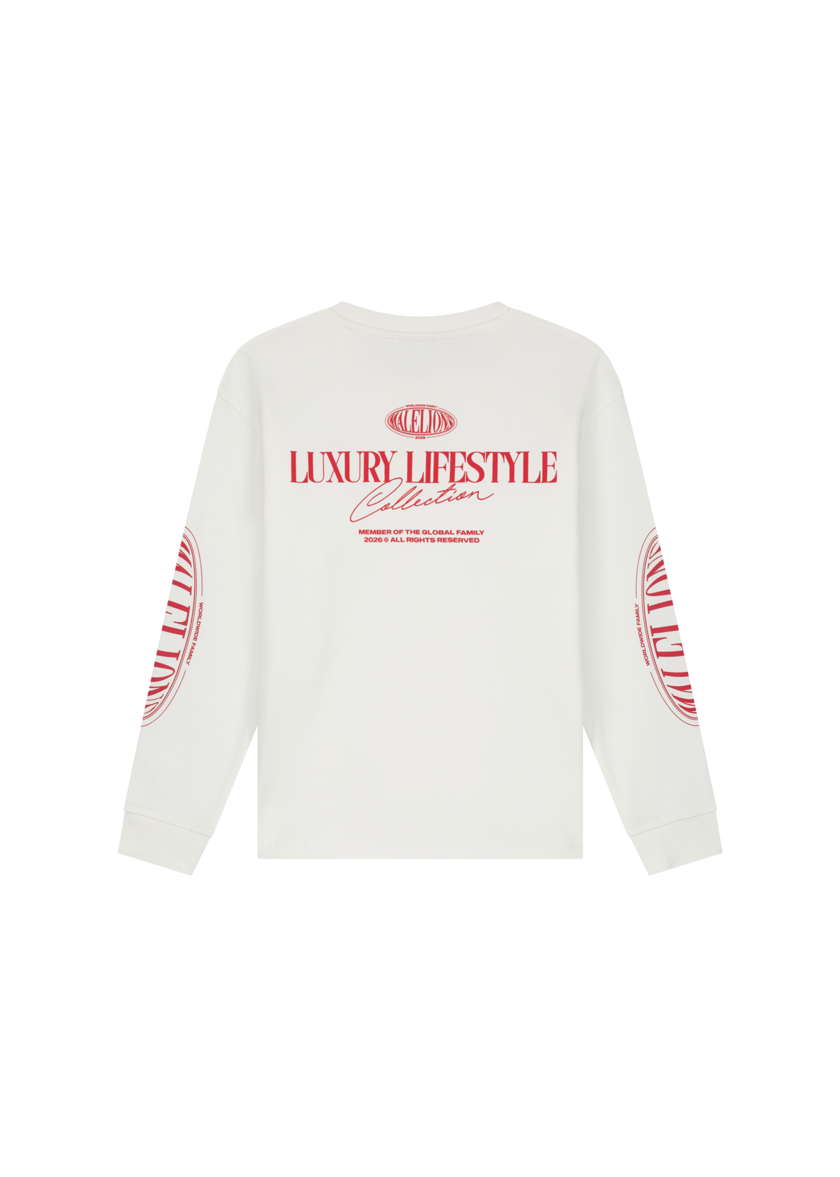 Malelions Malelions Junior Relaxed Lifestyle Longsleeve T-Shirt (MJA30026051) - off white/rood