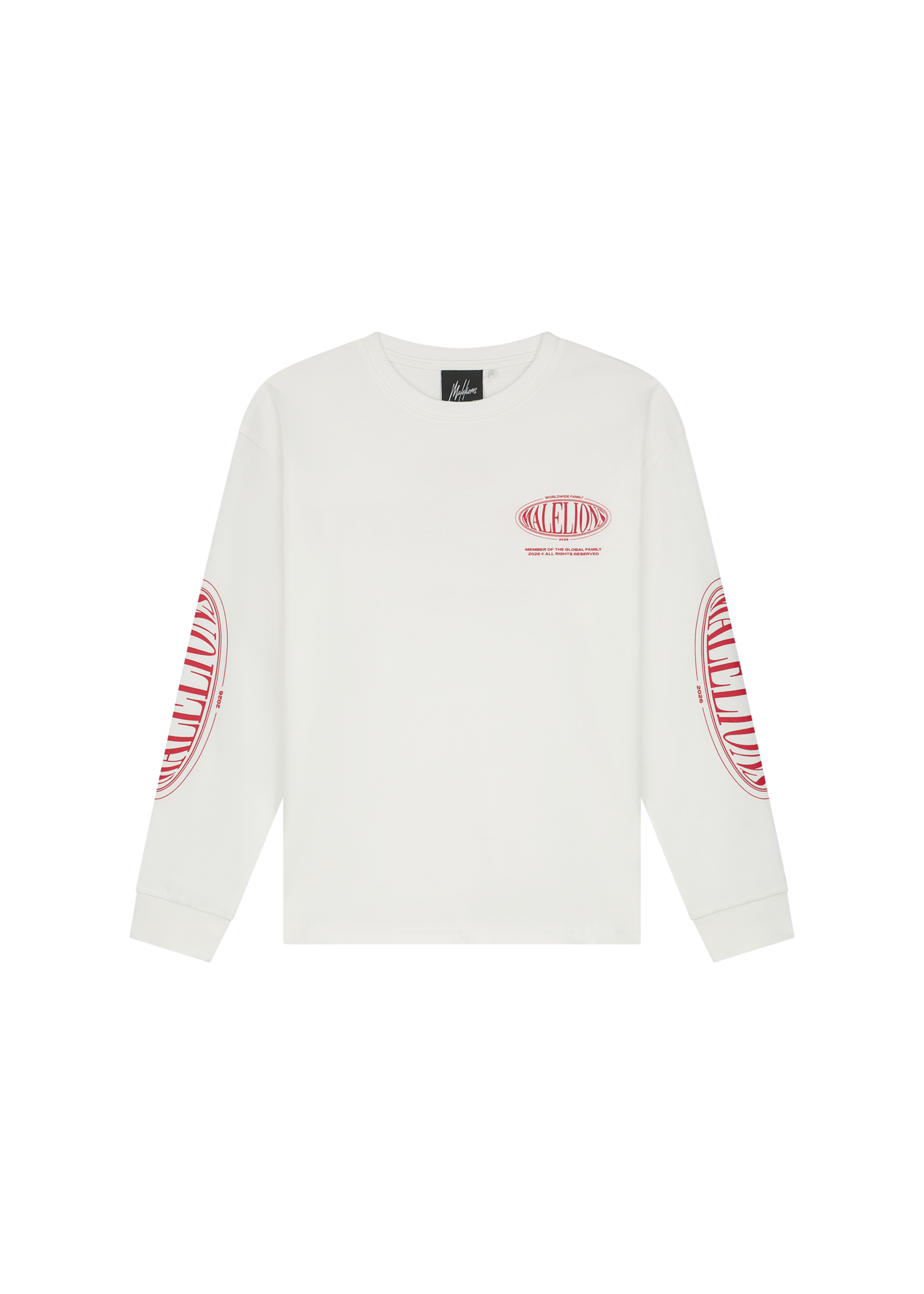 Malelions Malelions Junior Relaxed Lifestyle Longsleeve T-Shirt (MJA30026051) - off white/rood