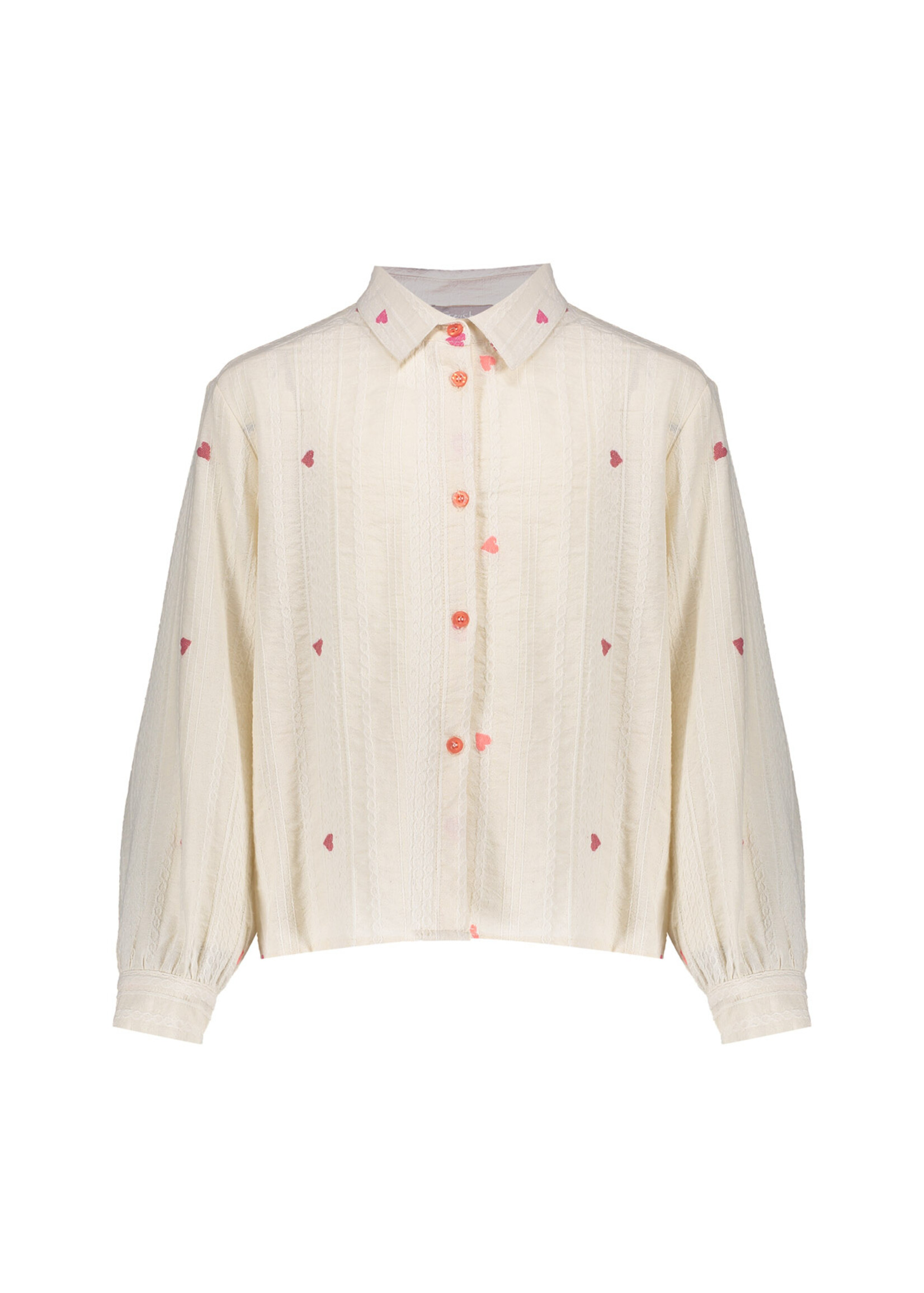 Geisha Blouse hearts  63168 - roomwit/rood