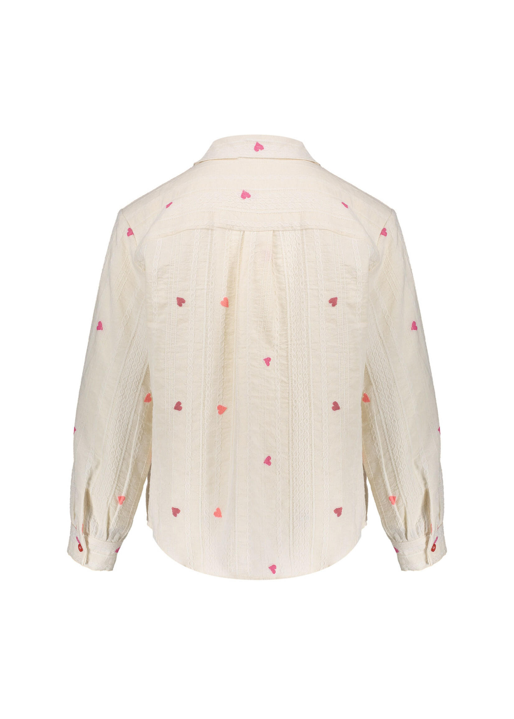 Geisha Blouse hearts  63168 - roomwit/rood