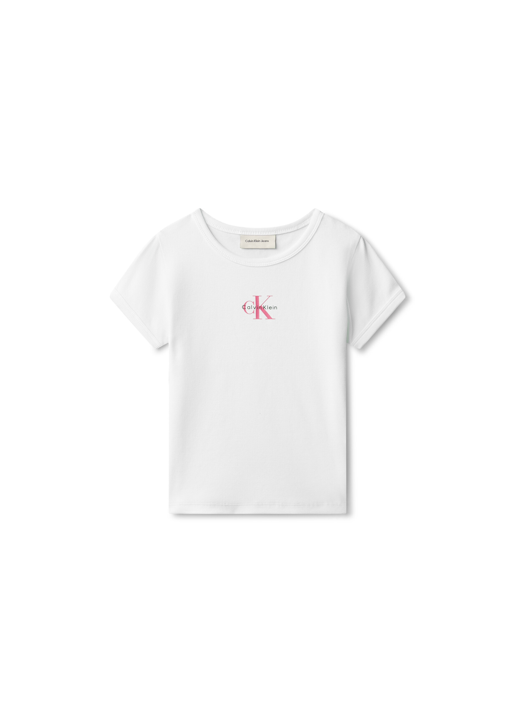 Calvin Klein T-Shirt Monologo Rib LVCKSJB11GYAF - Wit