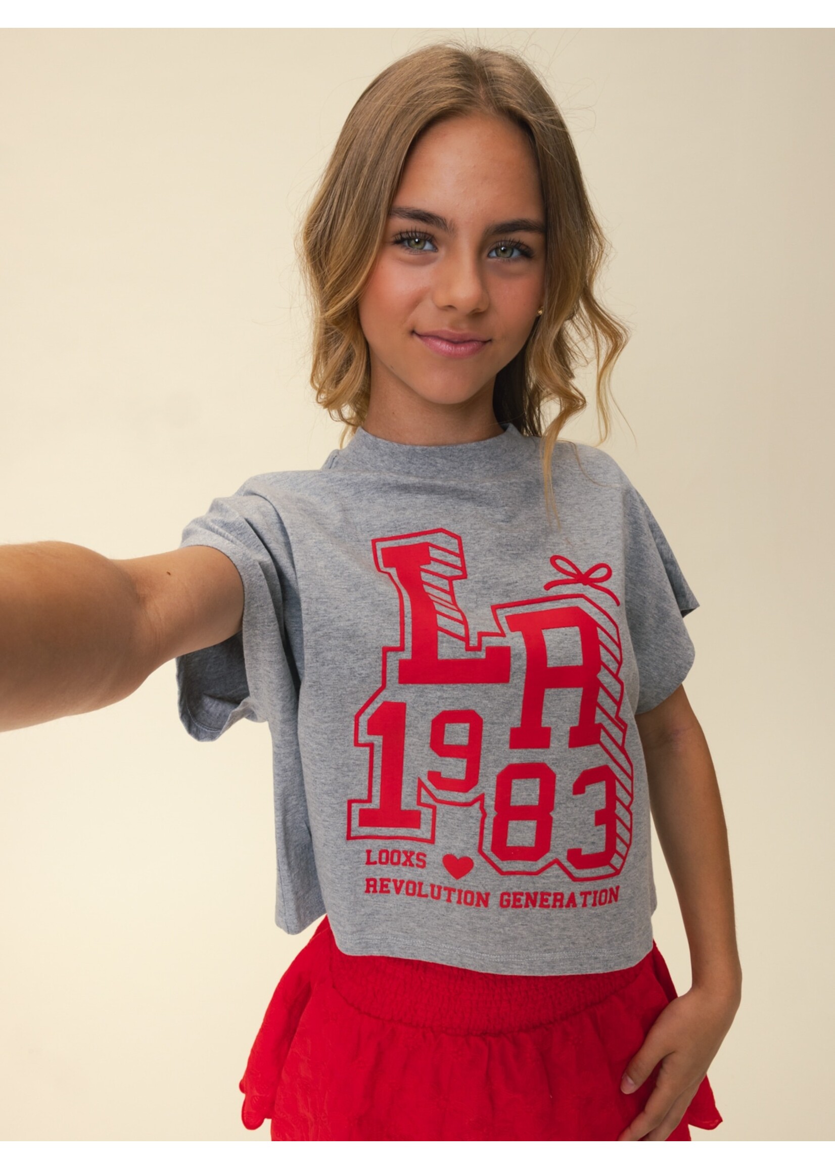 Looxs T-shirt 2611-5415 -006 - grijs gemêleerd