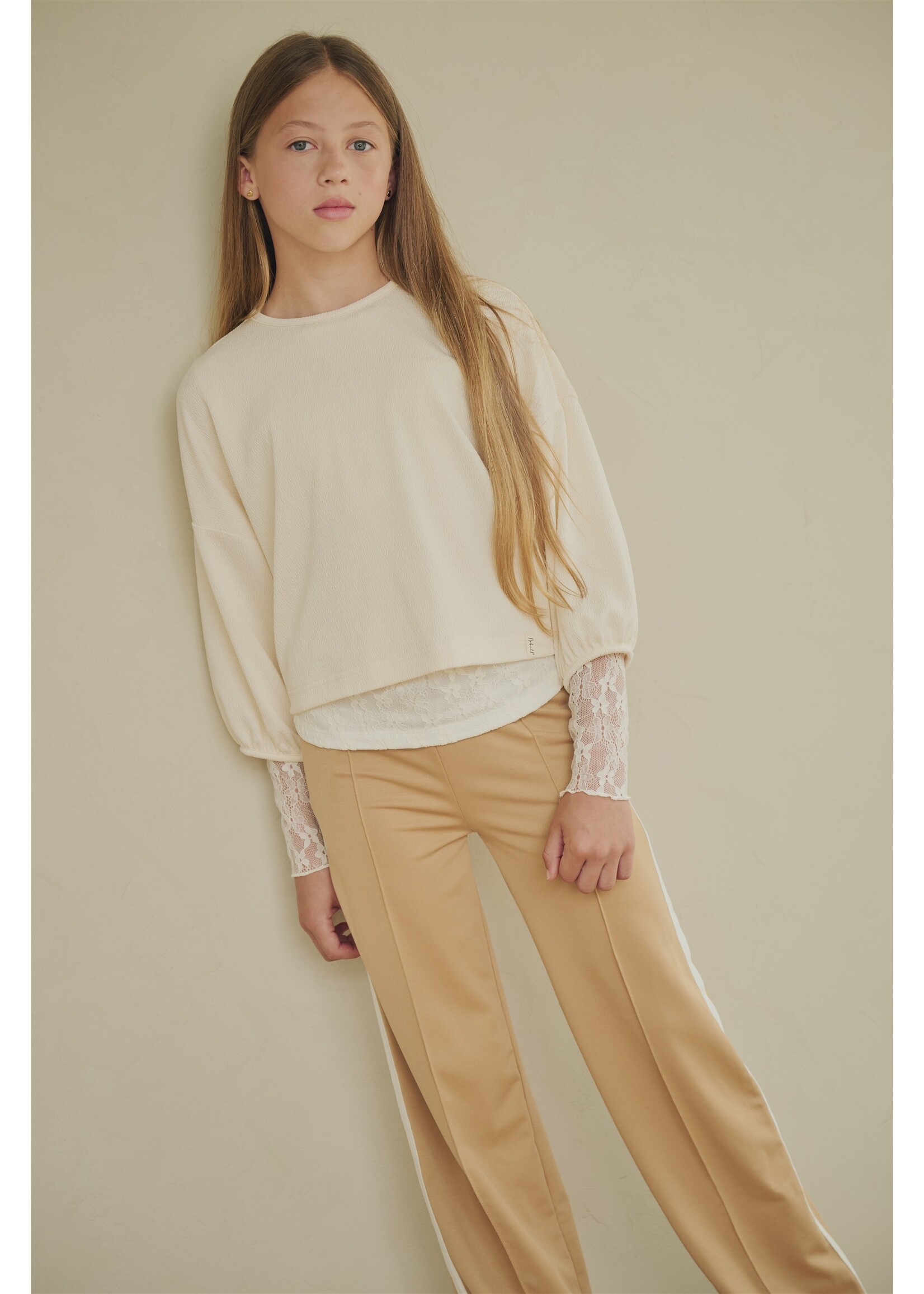 Nobell Oversized Cropped Top Kess 3404 - Pearled Ivory