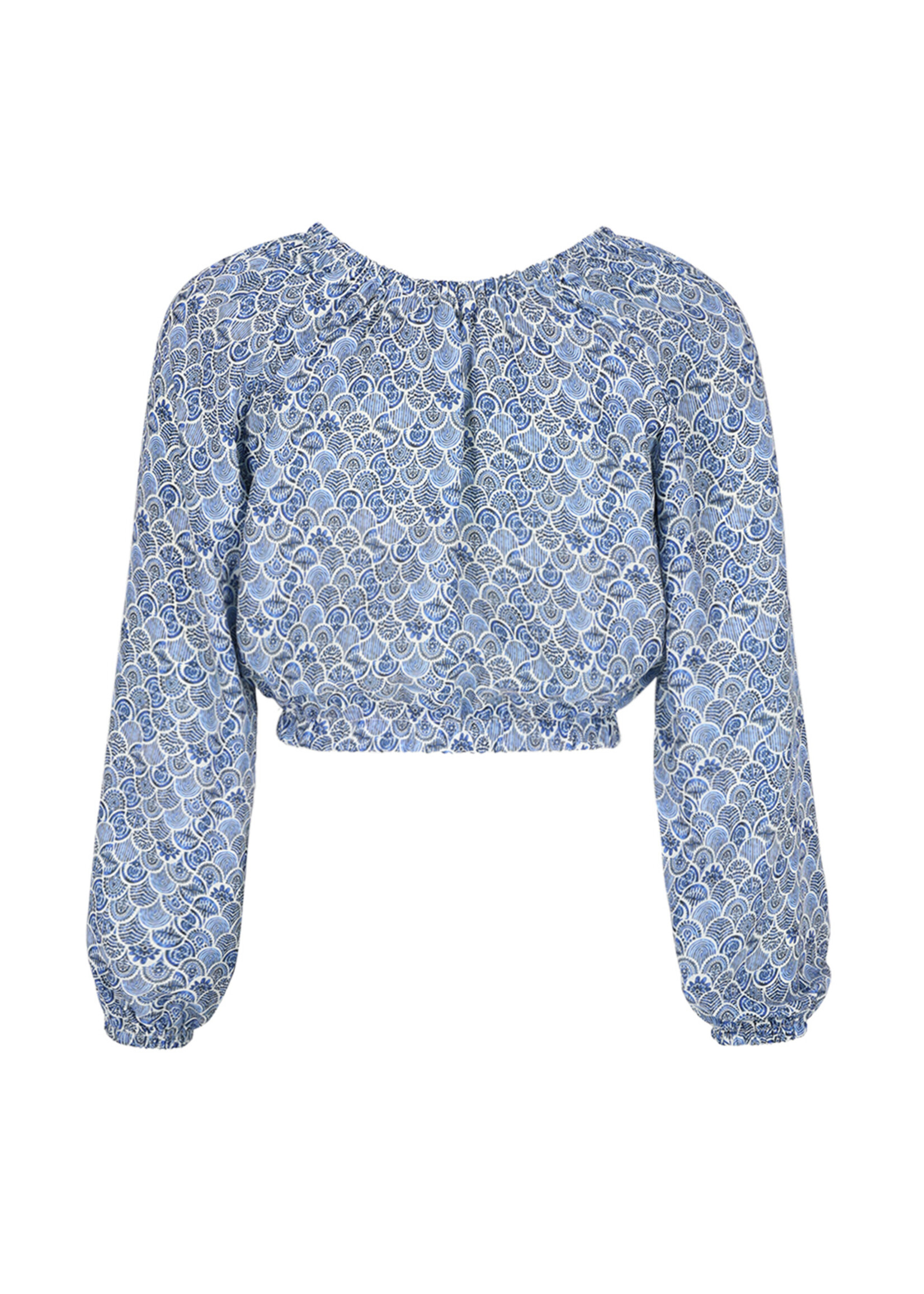 Nobell Cropped Blouse Timra 3100 - Azure Blauw
