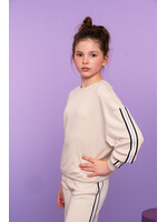 Geisha Sweater Scuba stripe 62146 - zand