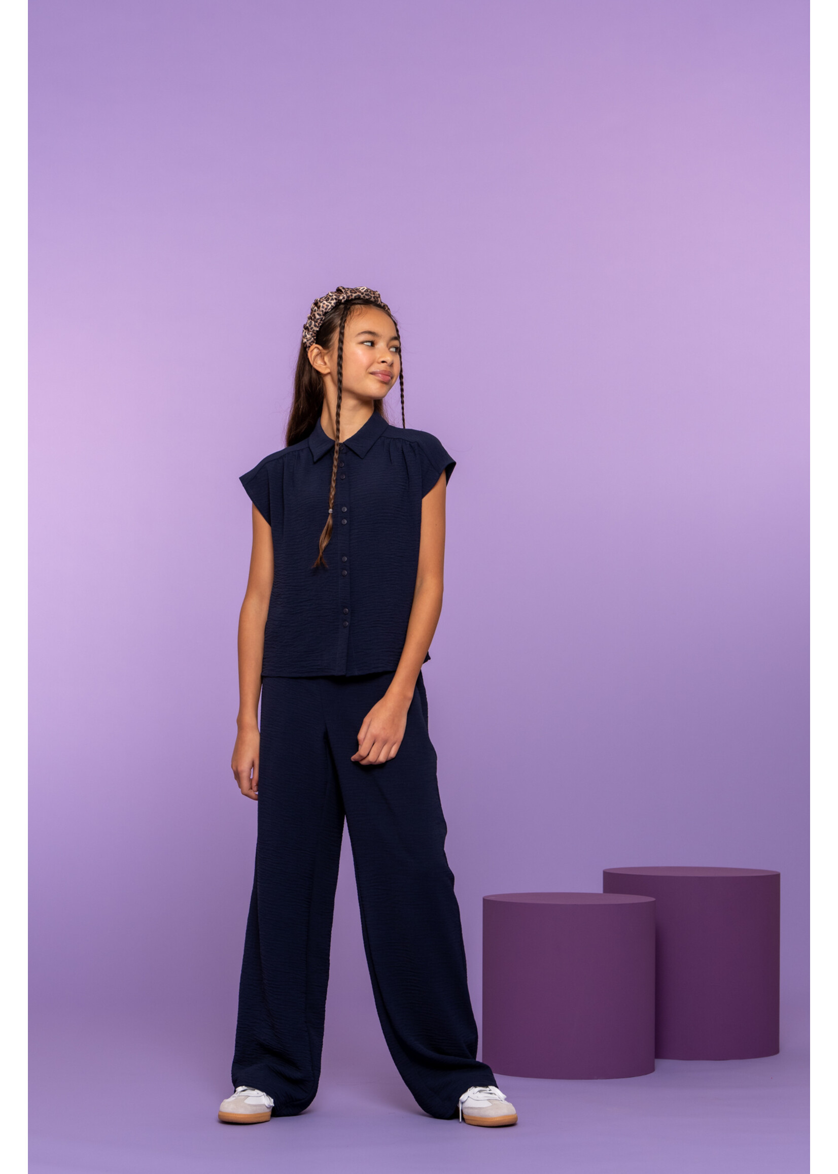 Geisha Broek crinkle 61116  - zwart