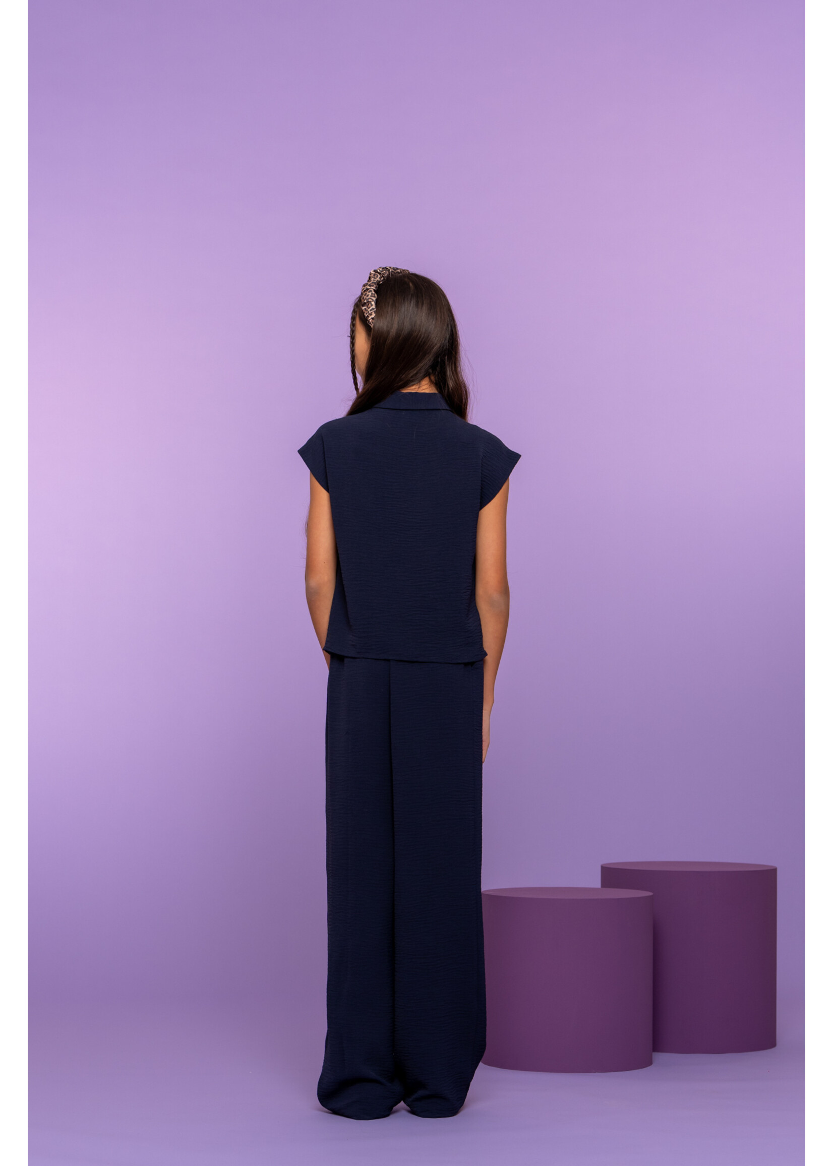 Geisha Broek crinkle 61116  - zwart