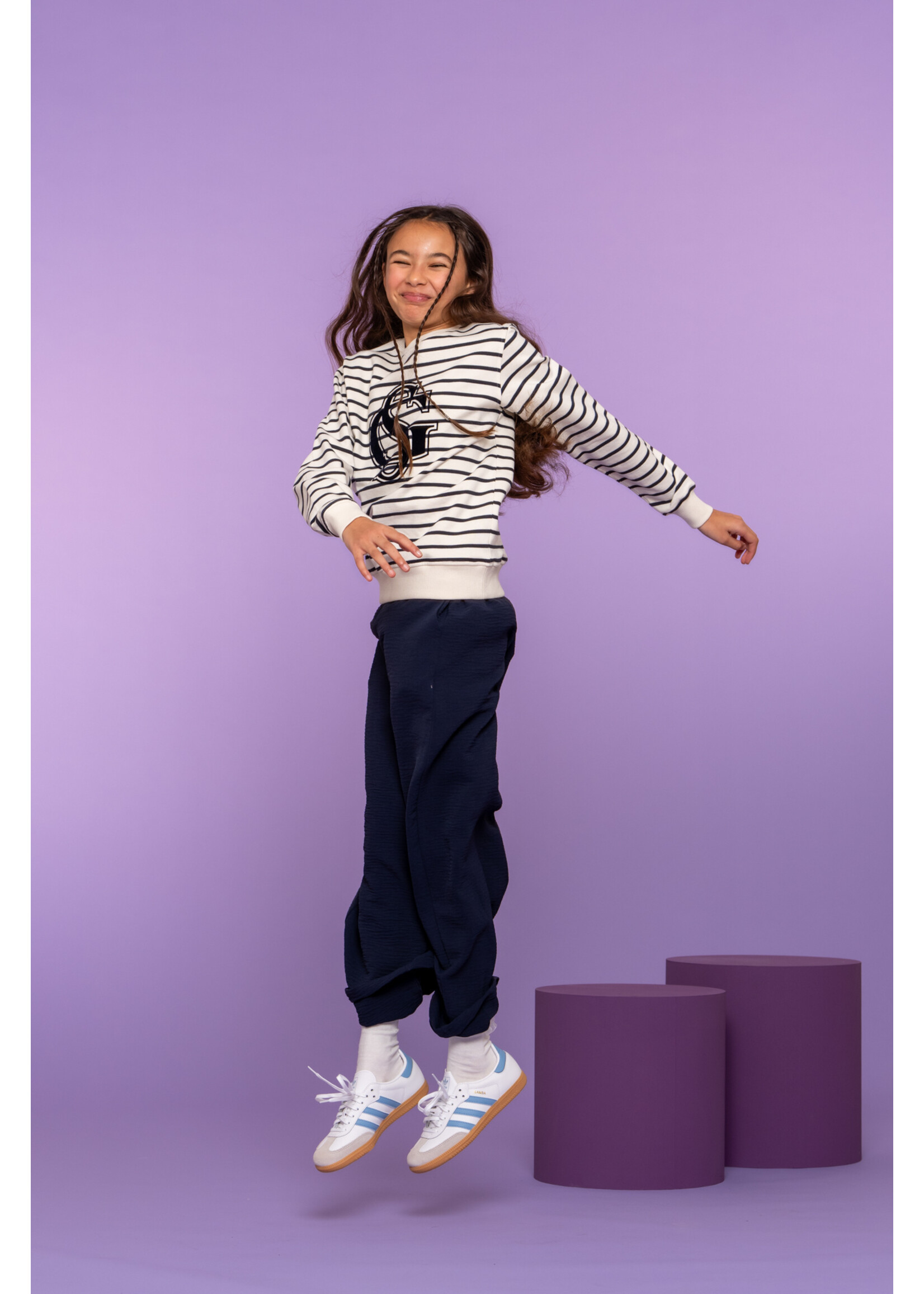 Geisha Broek crinkle 61116  - zwart