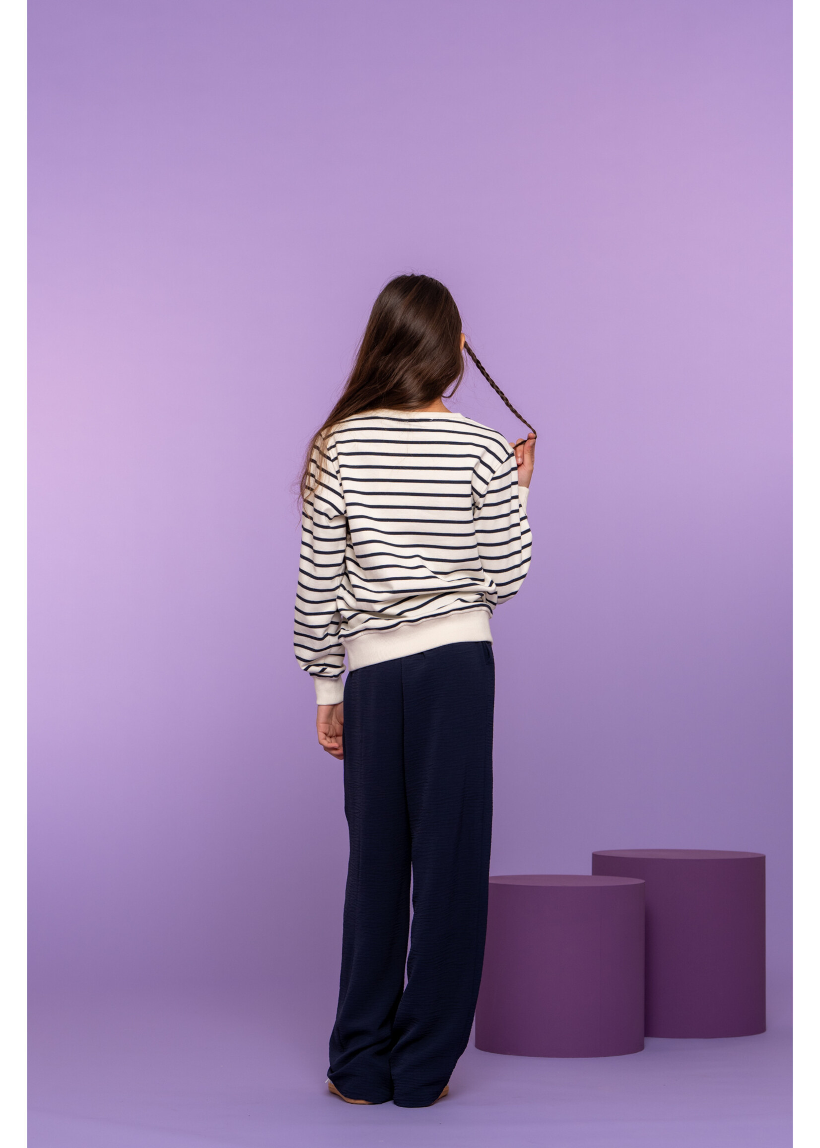 Geisha Broek crinkle 61116  - zwart