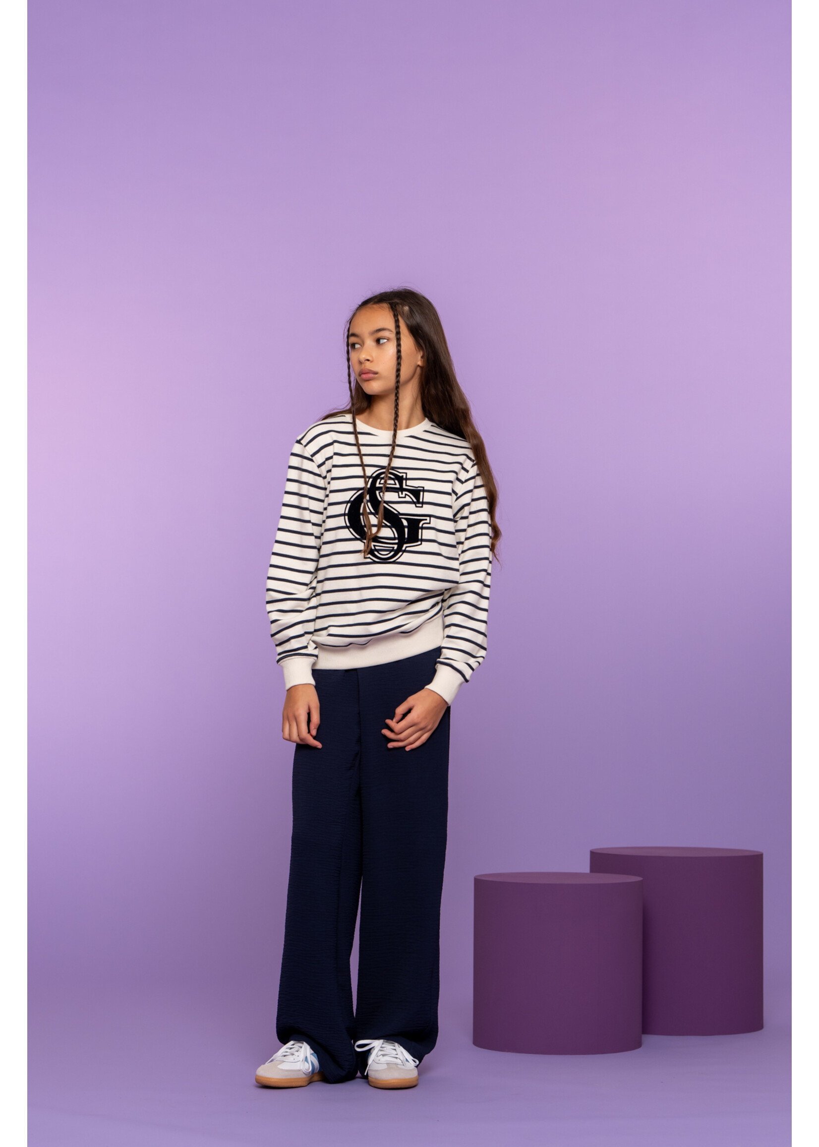 Geisha Broek crinkle 61116  - zwart