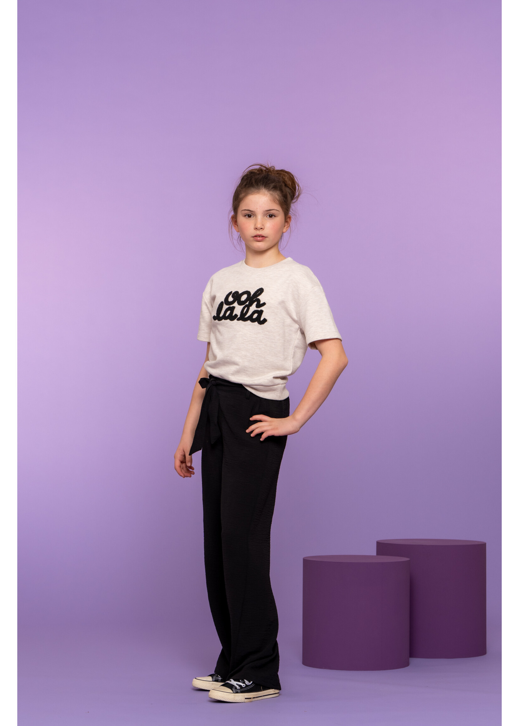 Geisha Broek crinkle 61116  - zwart