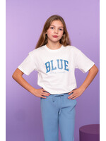 Geisha T-shirt Blue 62139 - roomwit/blauw