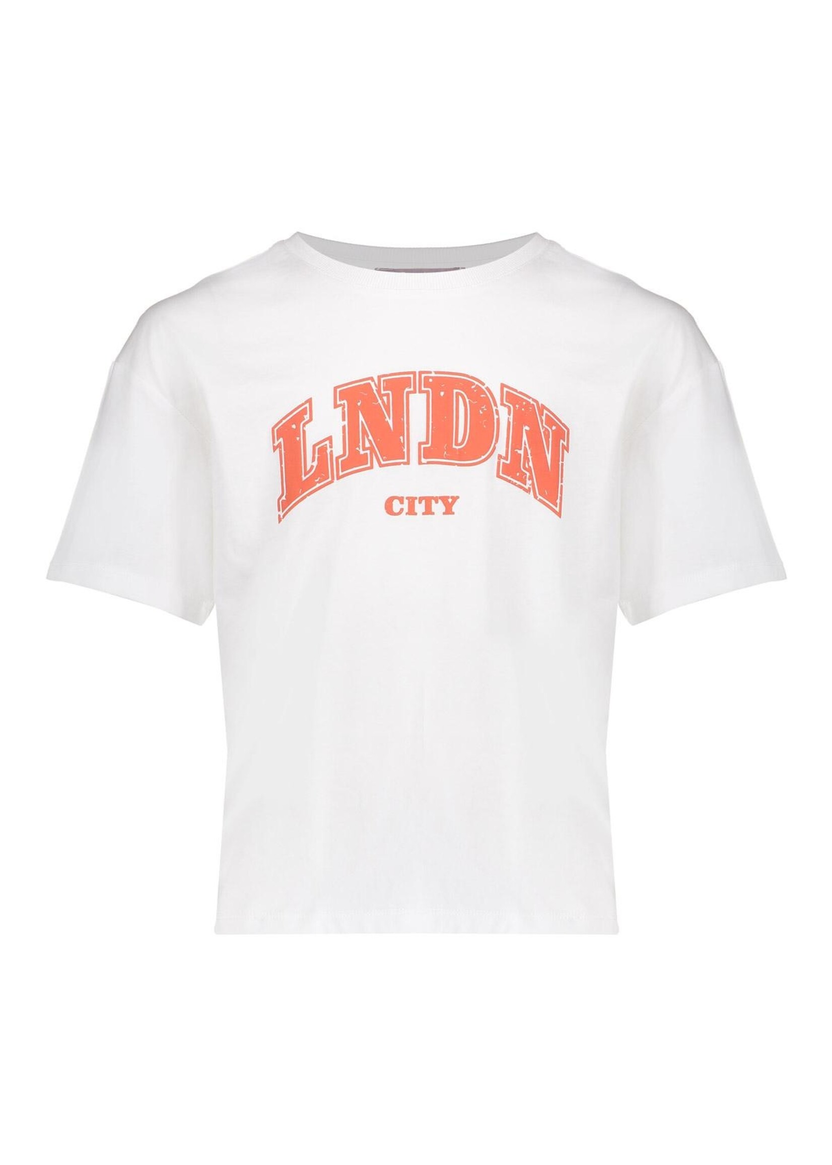 Geisha T-shirt Puff city 62137 - wit/koraal