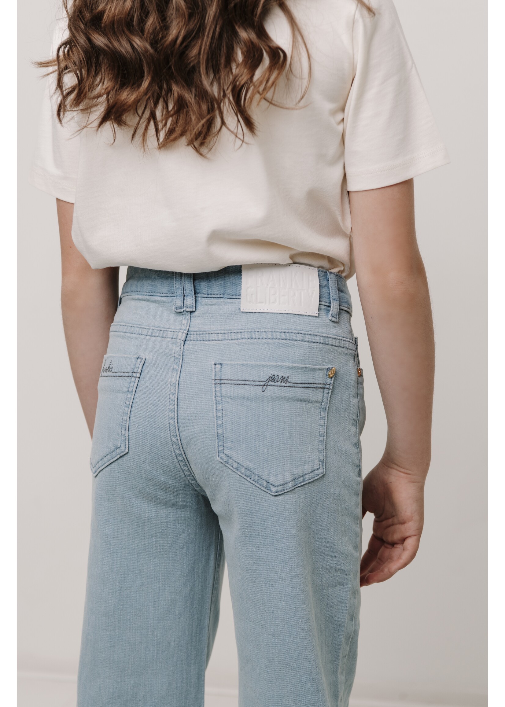 Frankie & Liberty Jeans Attitude Wide leg FL26006 - washed blauw denim