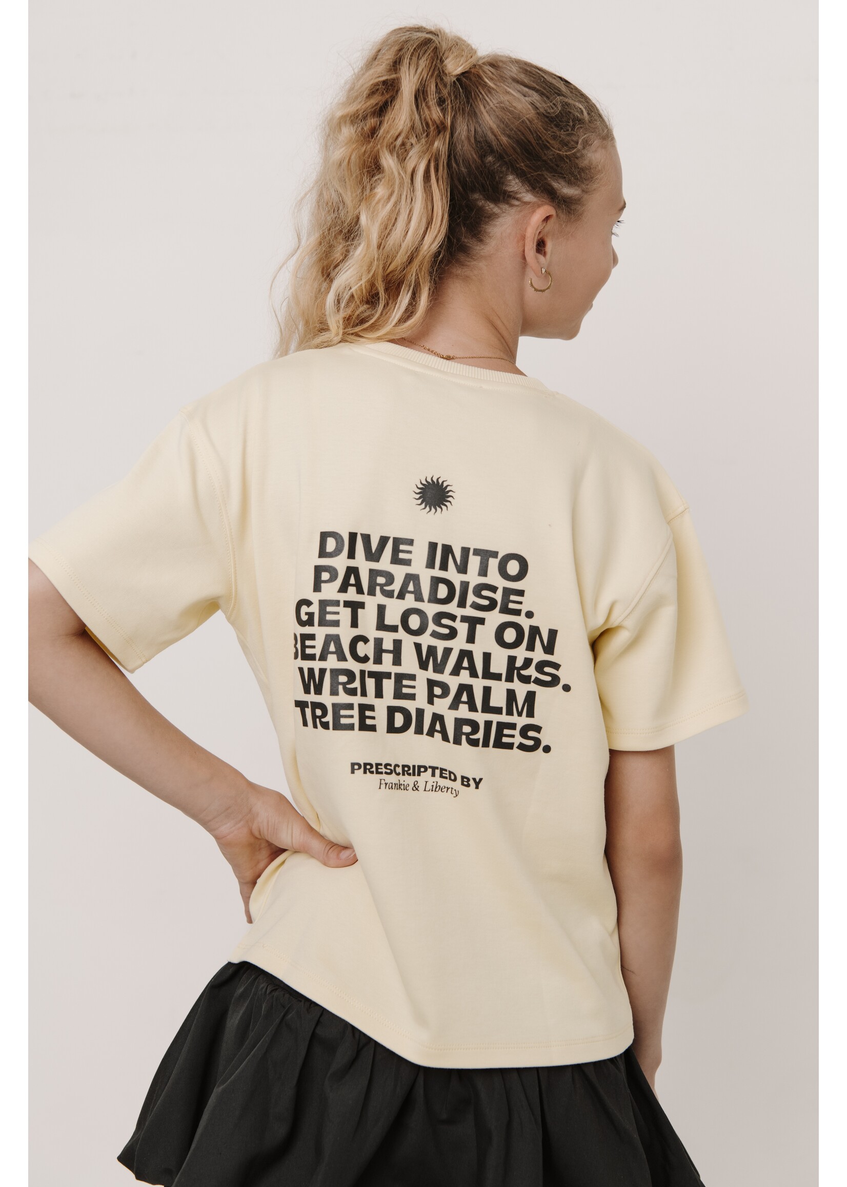 Frankie & Liberty T-shirt Veda Paradise  FL26109 - zachtgeel