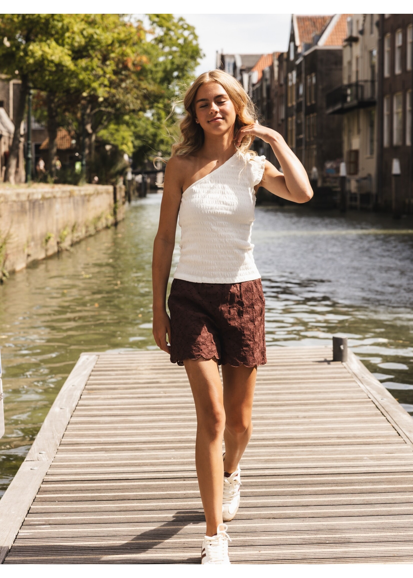 Looxs Top off schoulder 2613-5482-011  - warm wit