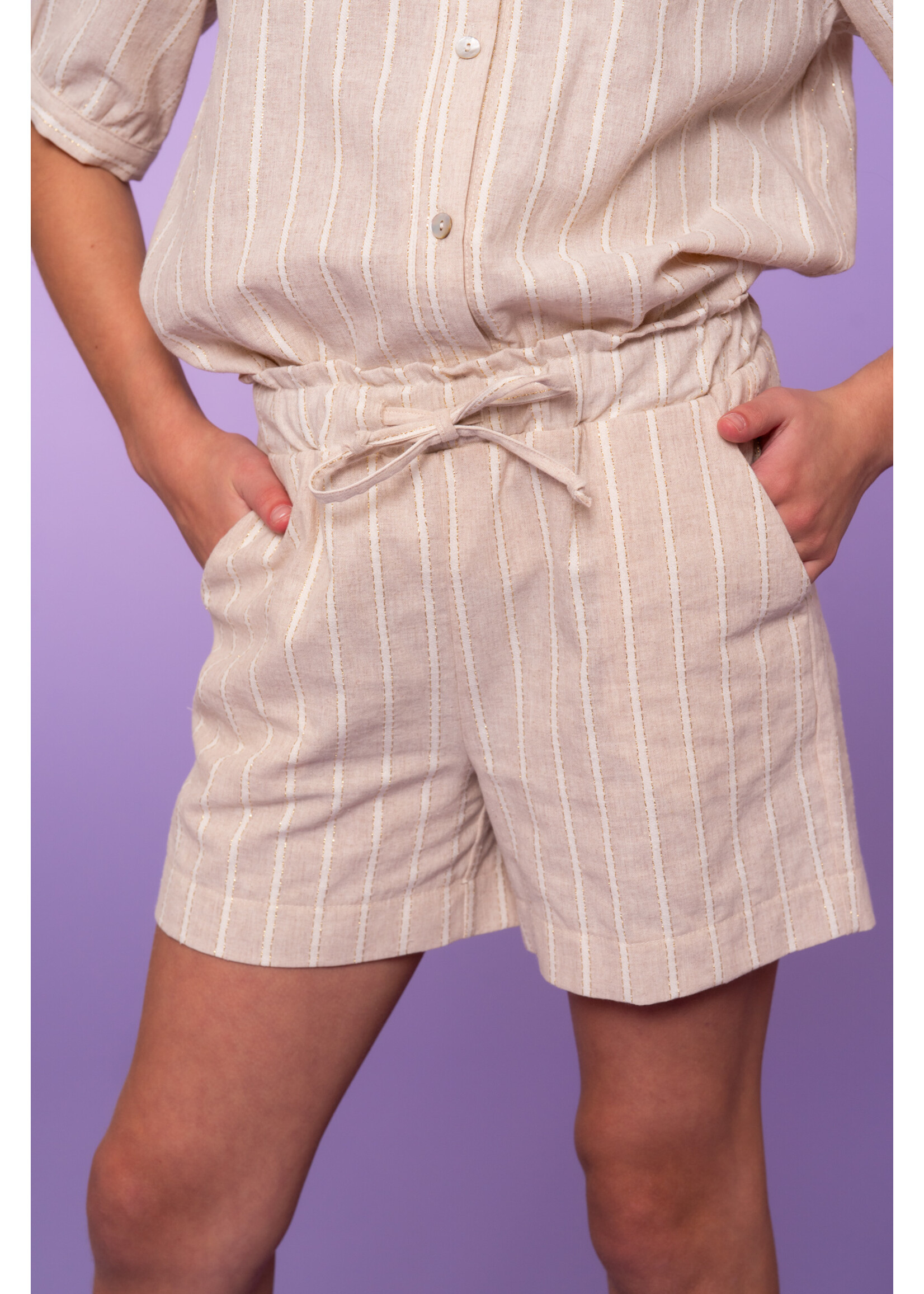 Geisha Korte broek lurex stripe  61185 - ecru