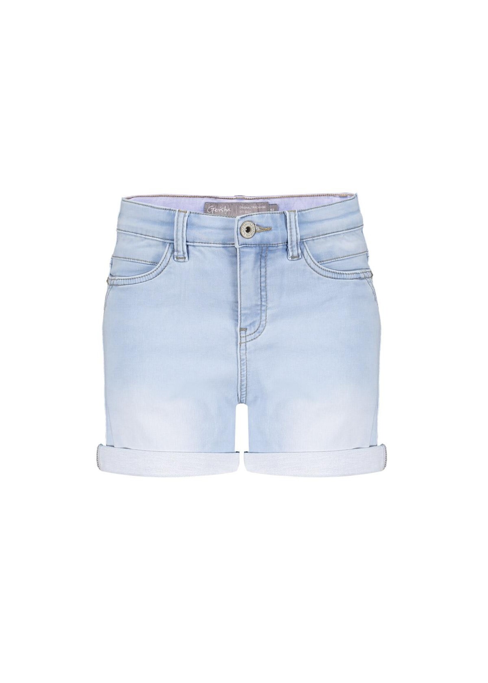 Geisha Spijkershort 61052 jogdenim - lichtblauw denim
