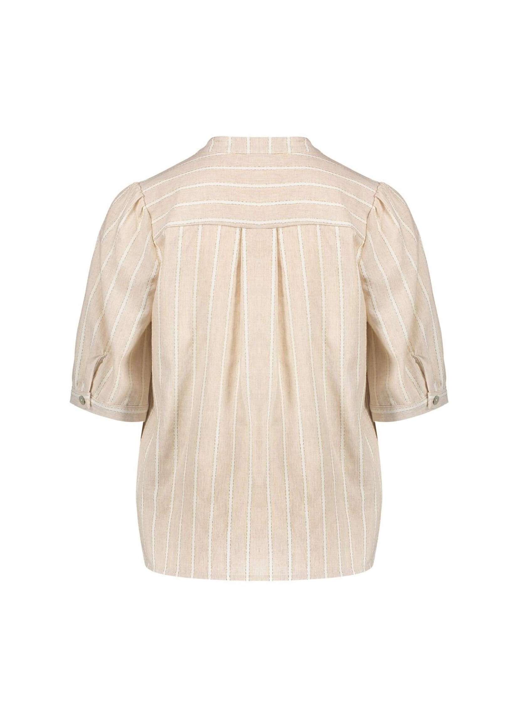 Geisha Blouse lurex stripe 63169 - ecru