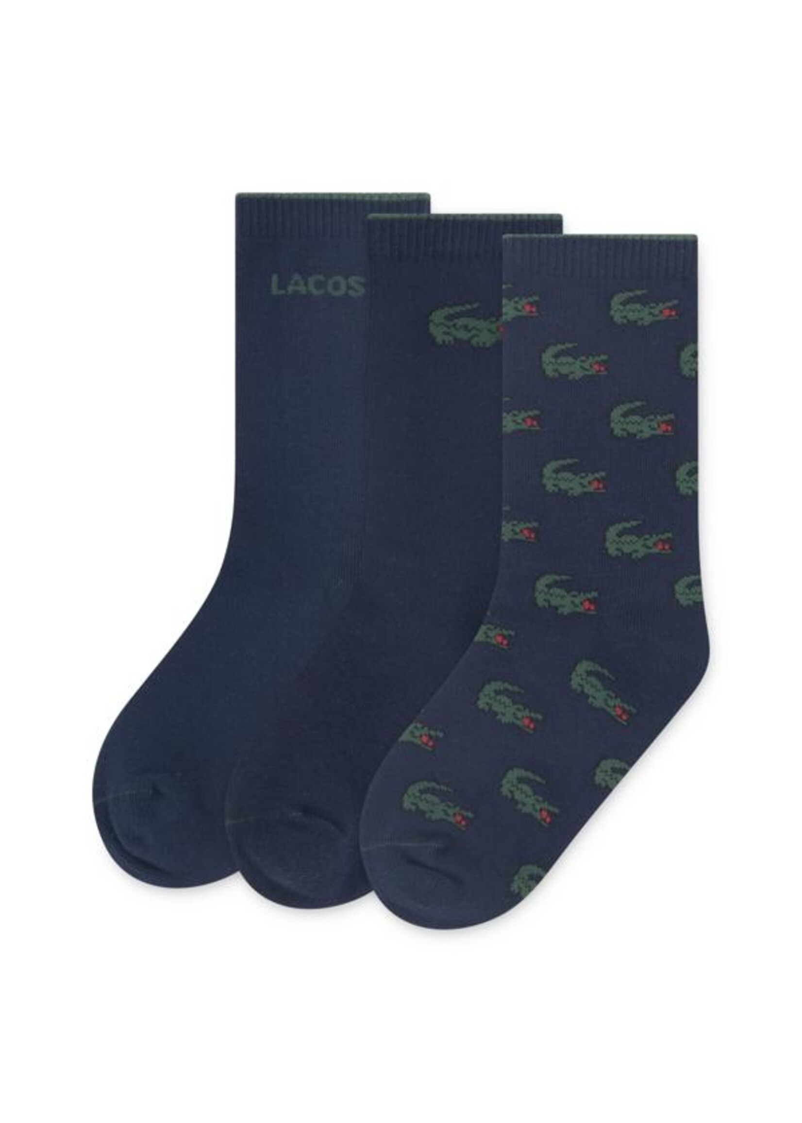 Lacoste Sokken B46502-UGW  LCHN 3PK CROC COTTON CREW - donkerblauw