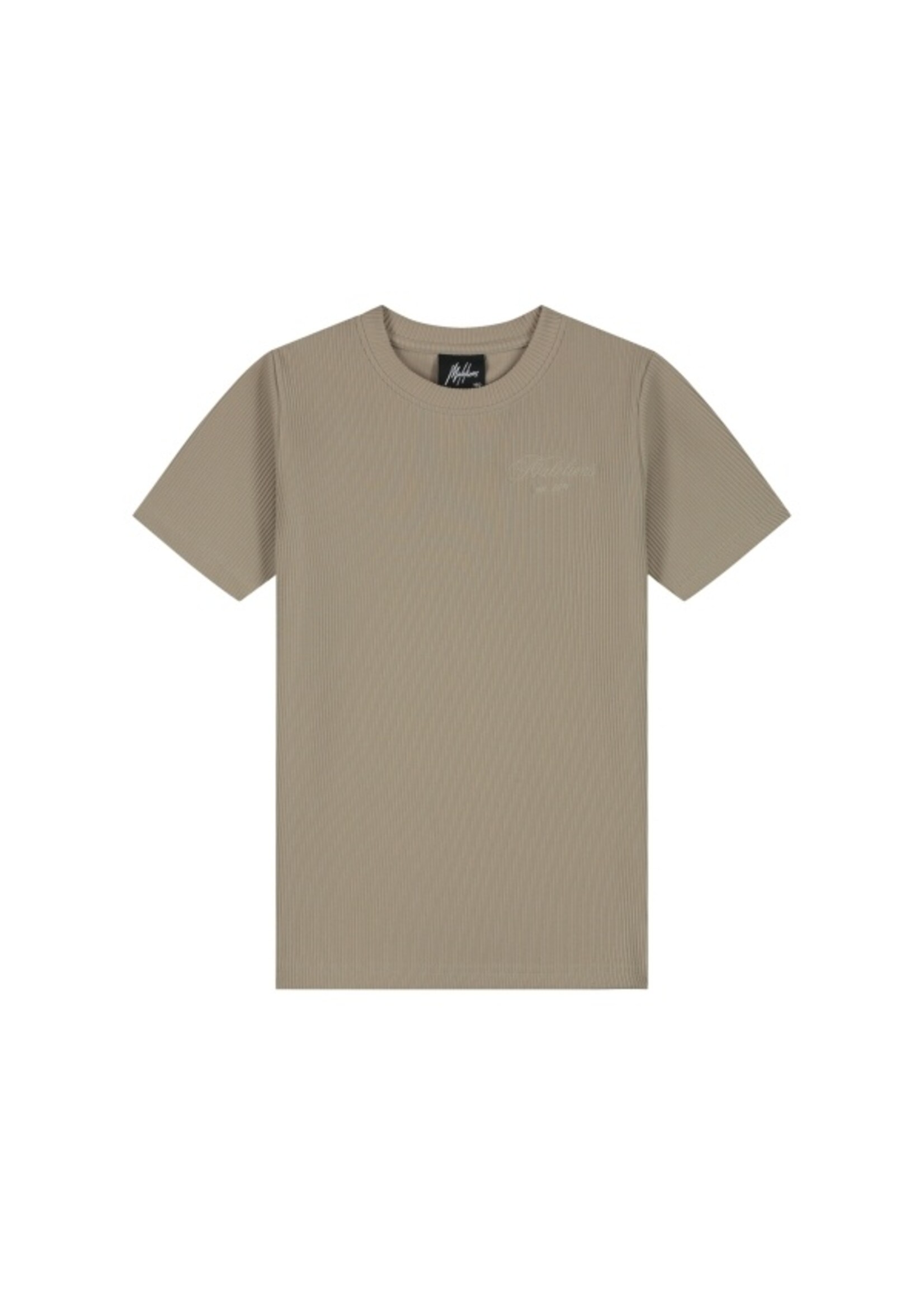 Malelions Malelions Junior Ribbed Script T-Shirt (MJB30026015) - olijf groen