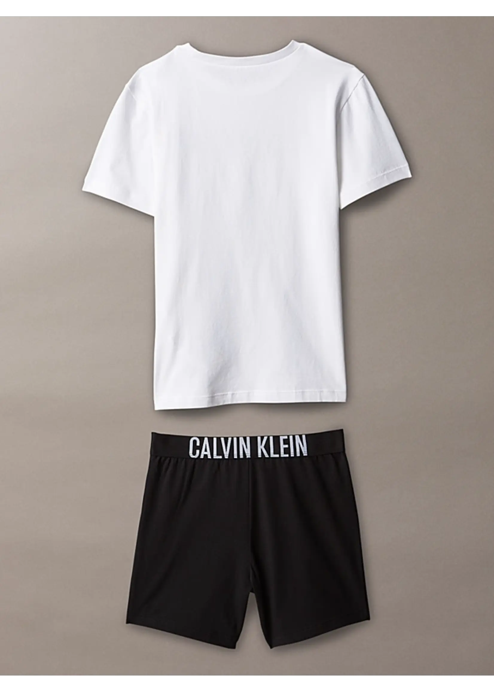 Calvin Klein Pyjama set B70B7005150WS - KNIT PJ SET (SS+SHORT)  - wit/zwart