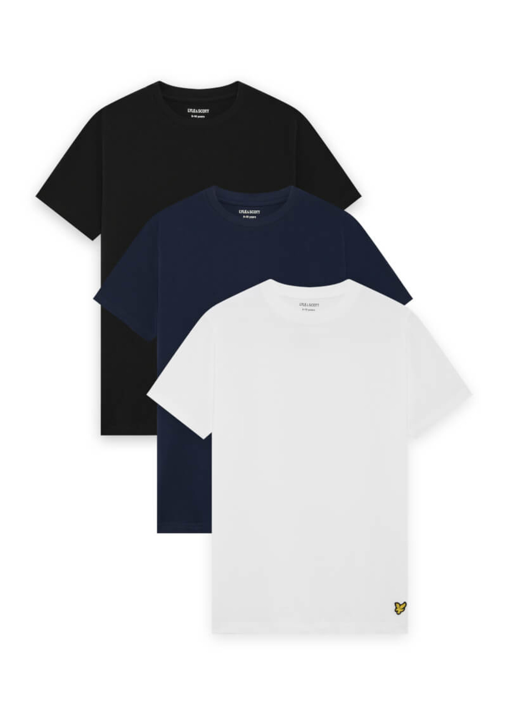Lyle & Scott T-shirts wit 3-pack LGB2200VB - zwart/donkerblauw/wit X996