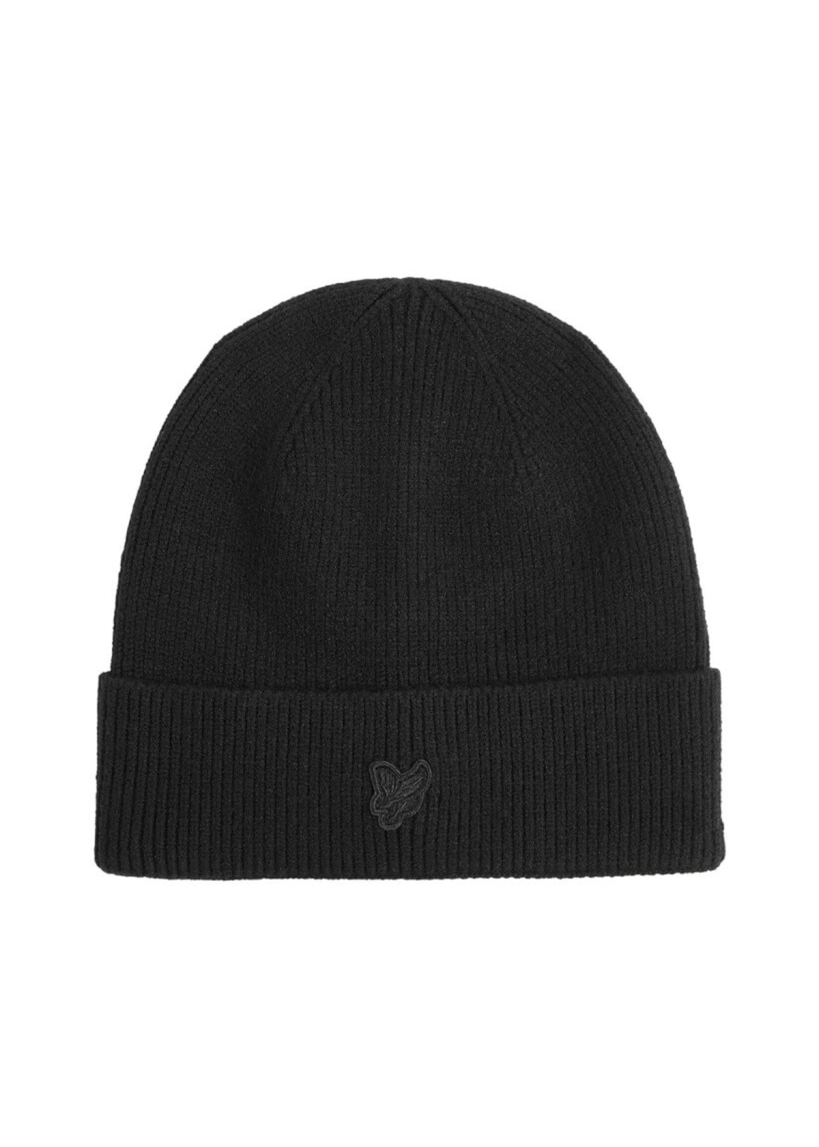 Lyle & Scott Beanie tonal logo HEB2300VC- zwart Z865