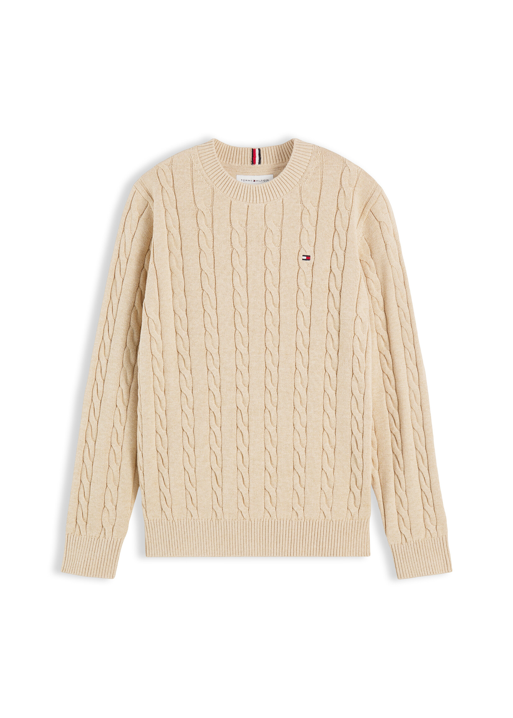 Tommy Hilfiger Trui KB0KB09753AFO - COTTON CABLE SWEATER - beige