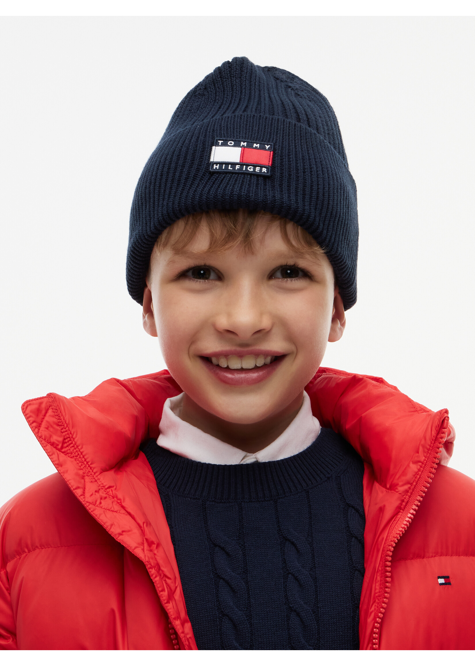 Tommy Hilfiger Beanie KA0KA00119C1G - HERITAGE FLAG BEANIE - donkerblauw