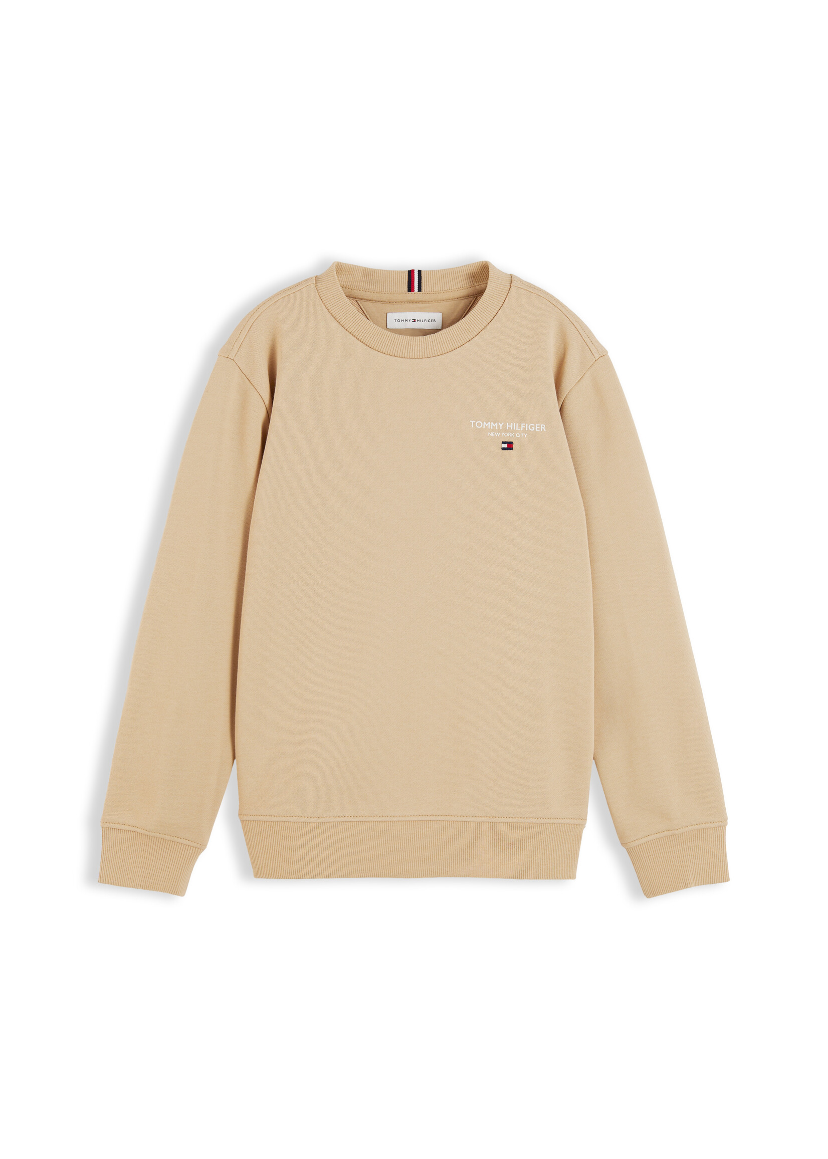 Tommy Hilfiger Sweater KB0KB10766AB9 - ESSENTIAL LOGO SWEATSHIRT - beige