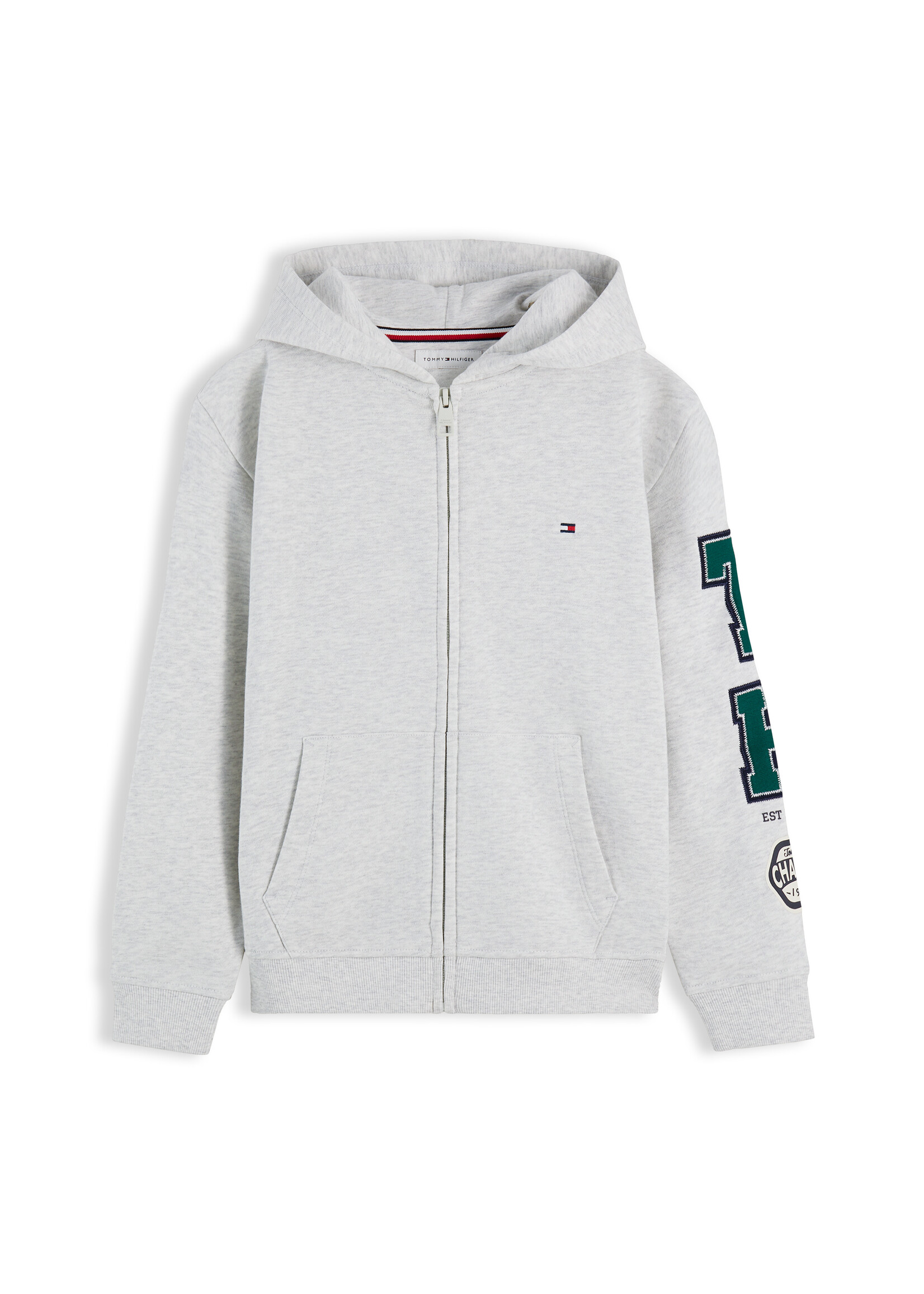 Tommy Hilfiger Vest KB0KB10632P09 - BRAND LOVE FZ HOODIE - lichtgrijs