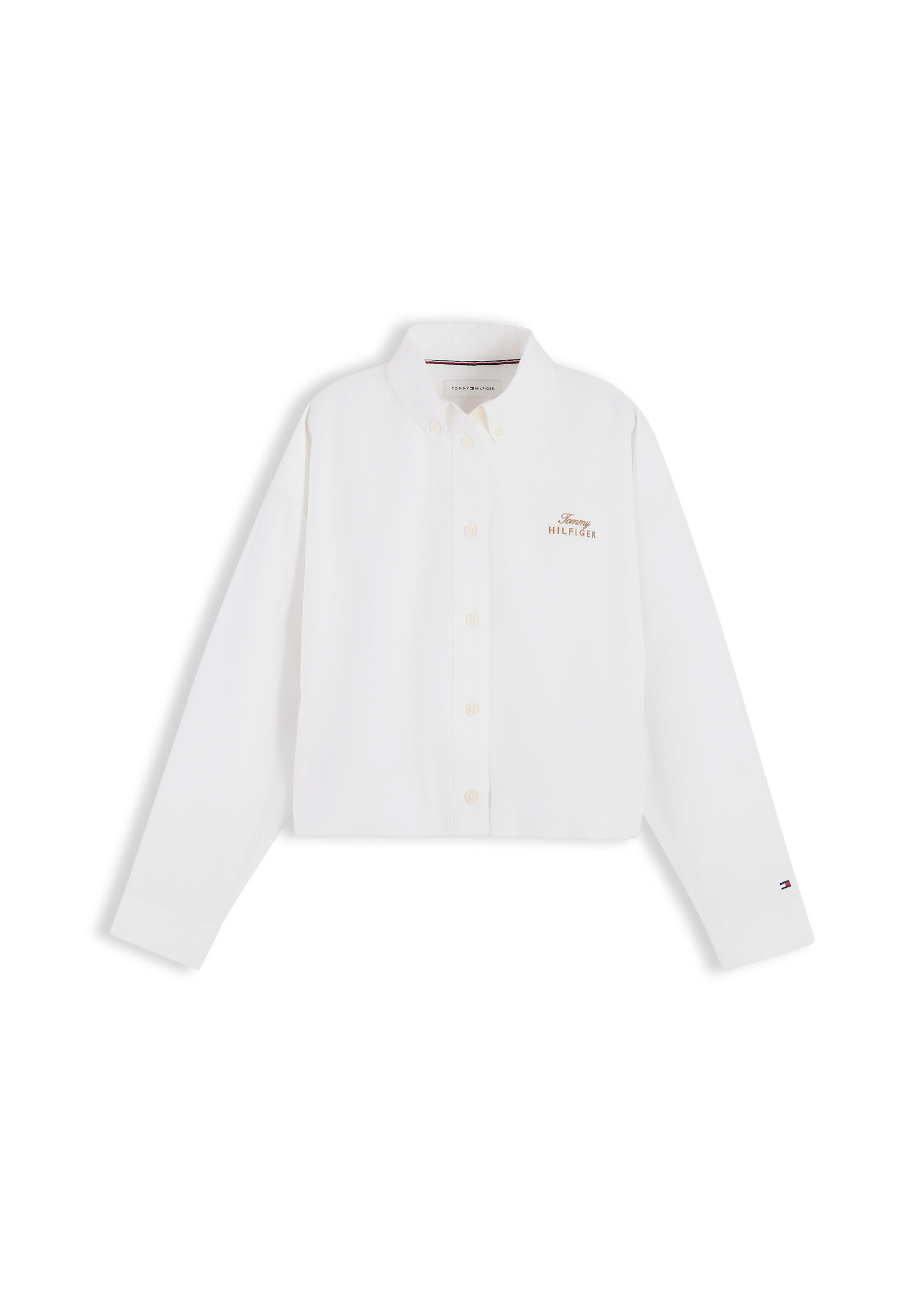 Tommy Hilfiger SweaterKG0KG09562YBR - CROPPED SHIRT LS - wit