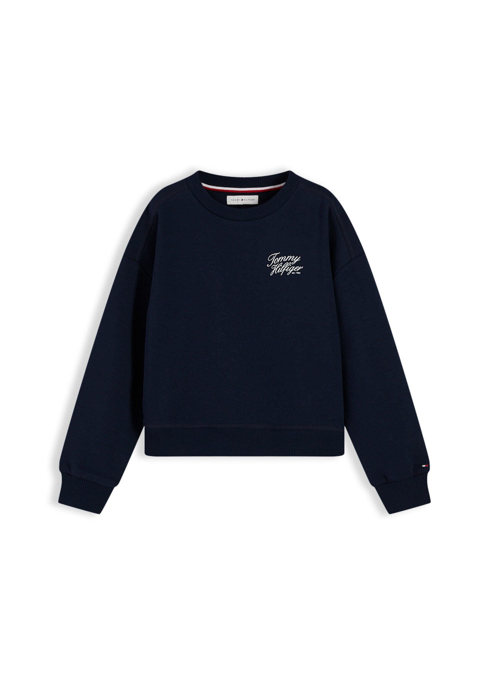 Tommy Hilfiger Sweater KG0KG09572C1G - TOMMY SCRIPT PRINTED SWEATSHIRT - donkerblauw