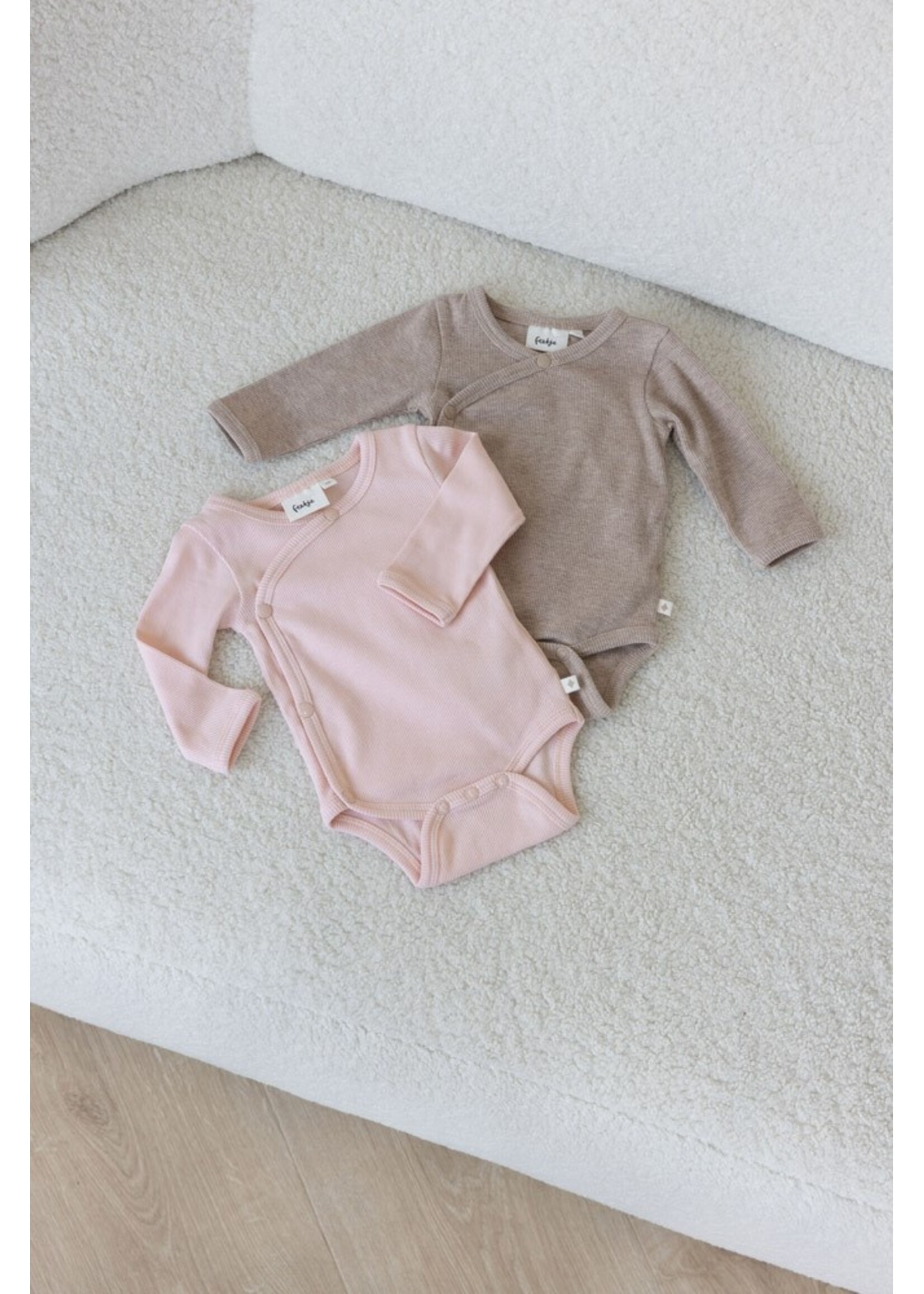 Feetje Wikkelromper rib 50200199 - taupe melange