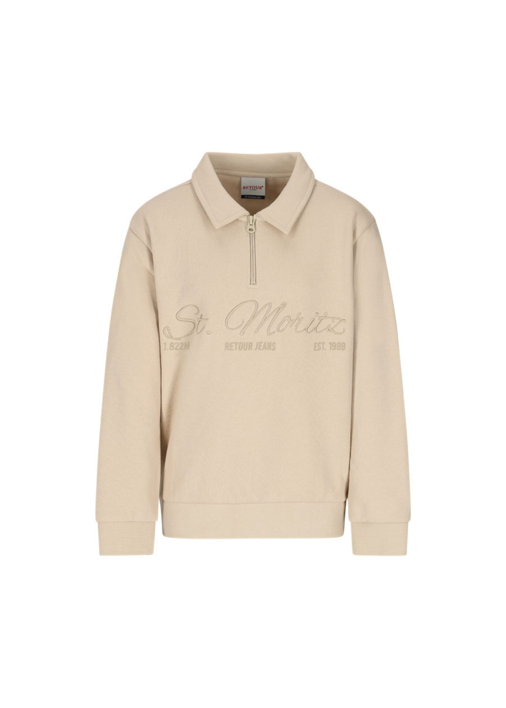 Retour Jeans Sweater Quarter zip Gino (RJB-063-708) - beige
