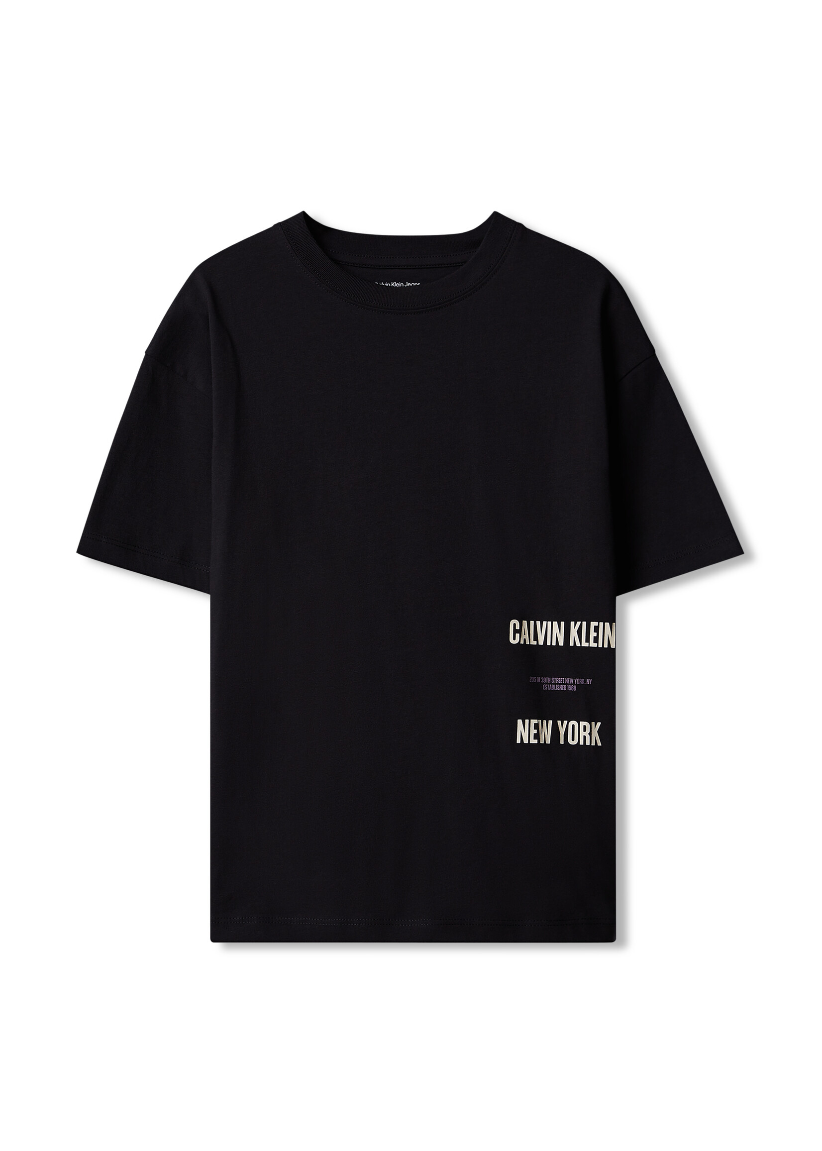Calvin Klein T-shirt LVCKFJA23BBEH - INTEREST PLACEMENT AW SS T-SHIRT - zwart