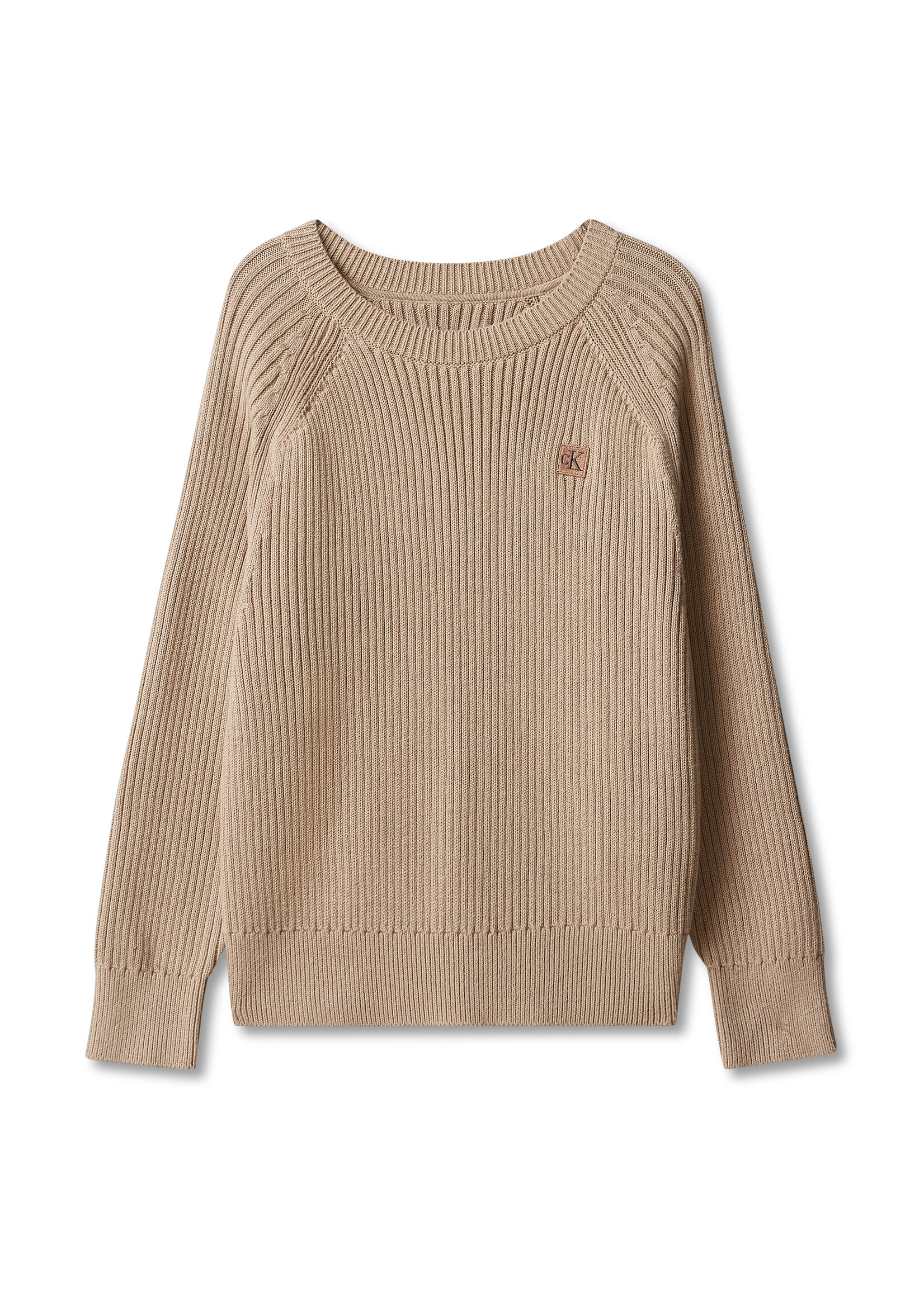 Calvin Klein Sweater LVCKFJF01BPBE - CK RIB RAGLAN SWEATER - beige
