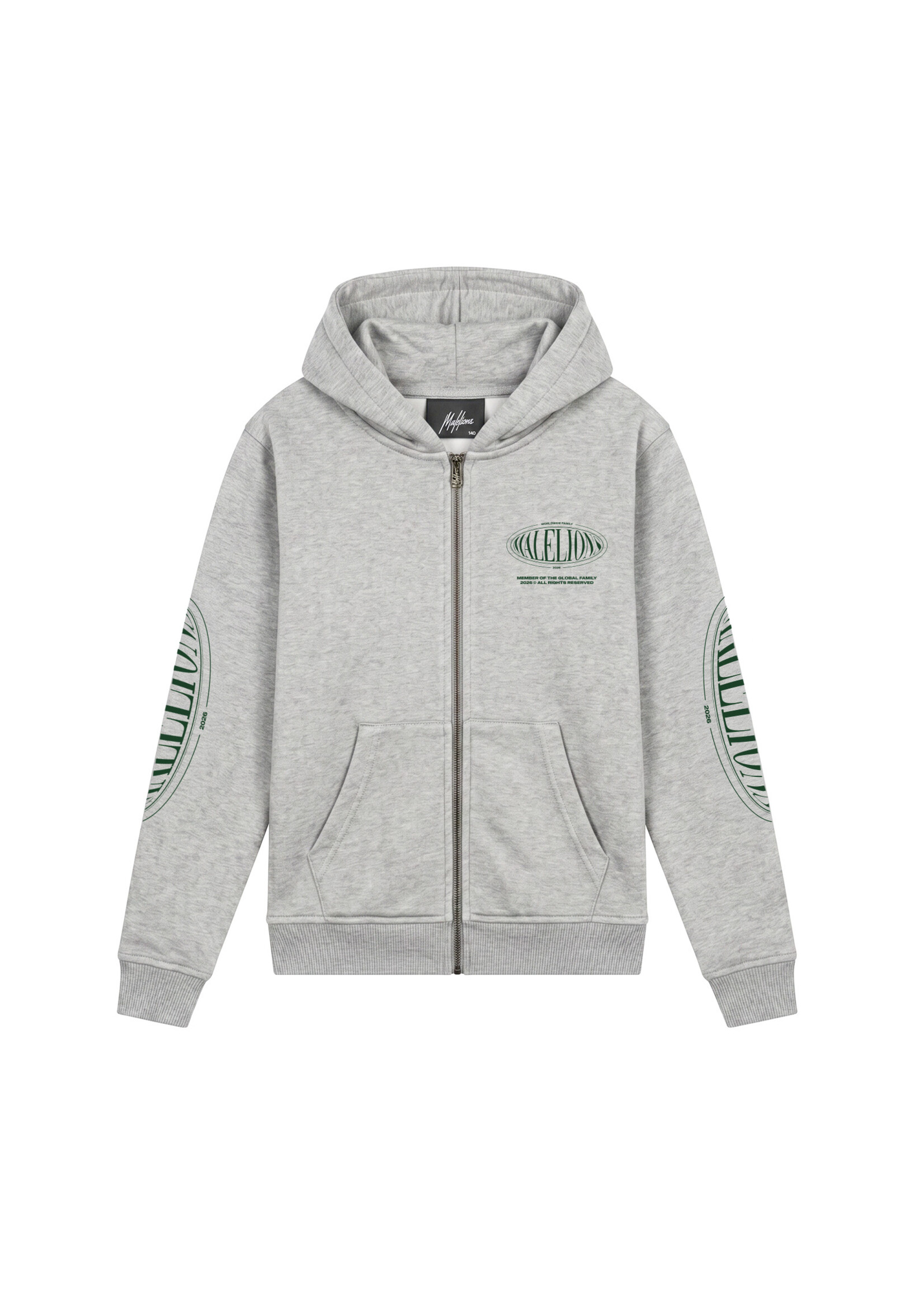 Malelions Vest Relaxed Lifestyle Zip Hoodie (MJA50026003) - grijs melange